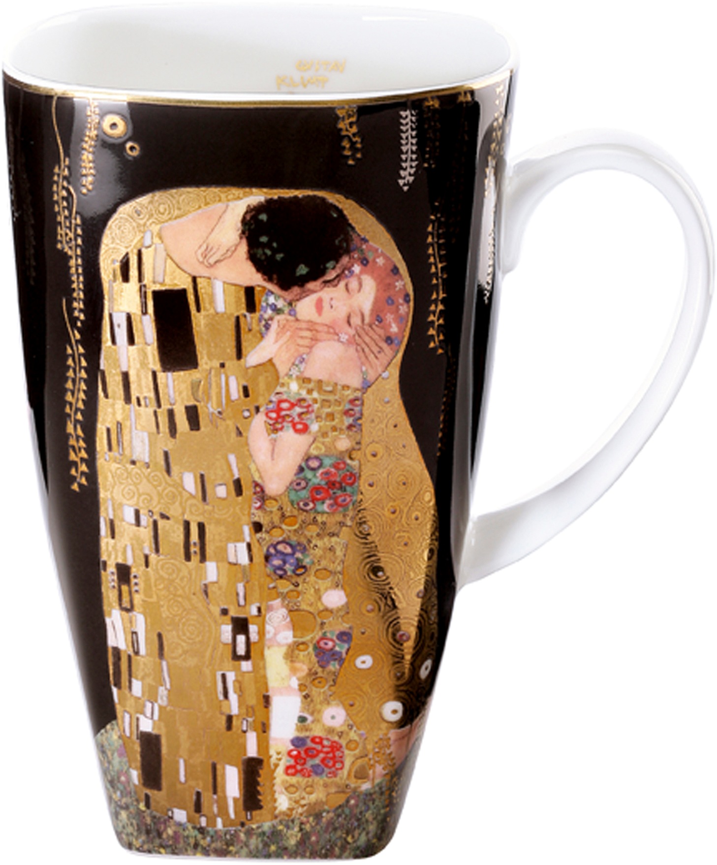 Becher »Der Kuss«, von Gustav Klimt, schwarz