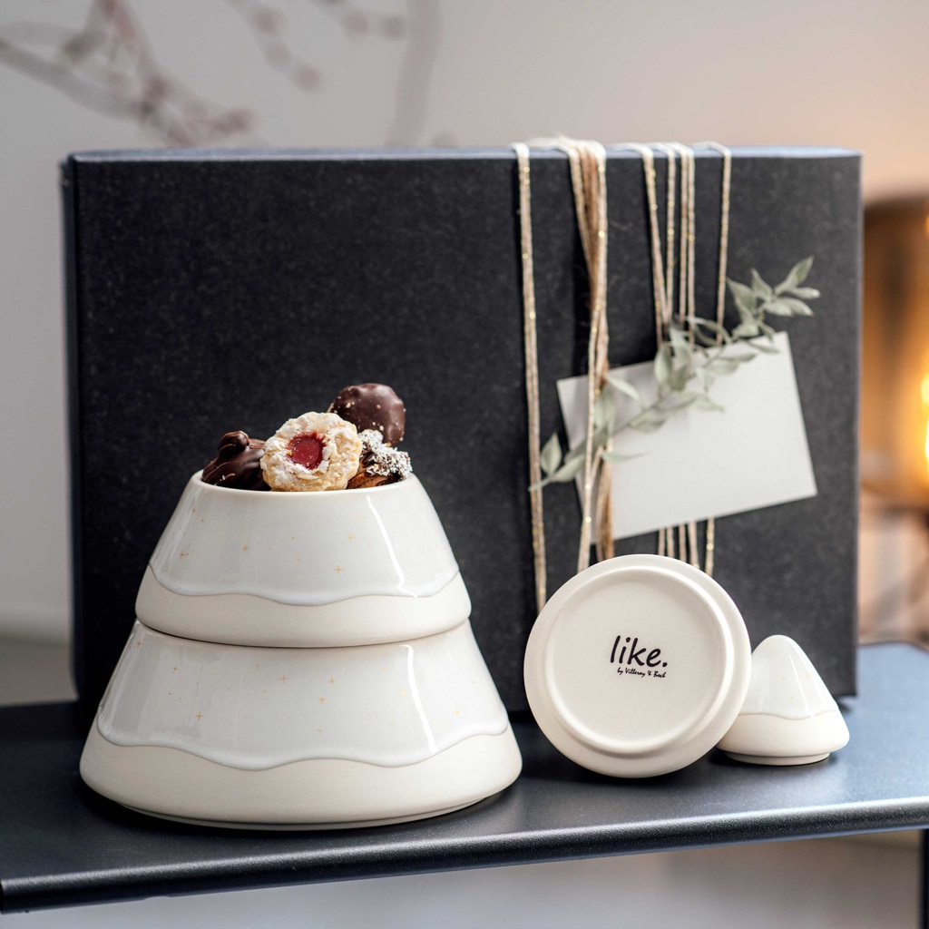 like. by Villeroy & Boch Vorratsdose »Dose Baum Winter Glow ø 18,8 cm beige«, (1 tlg.)