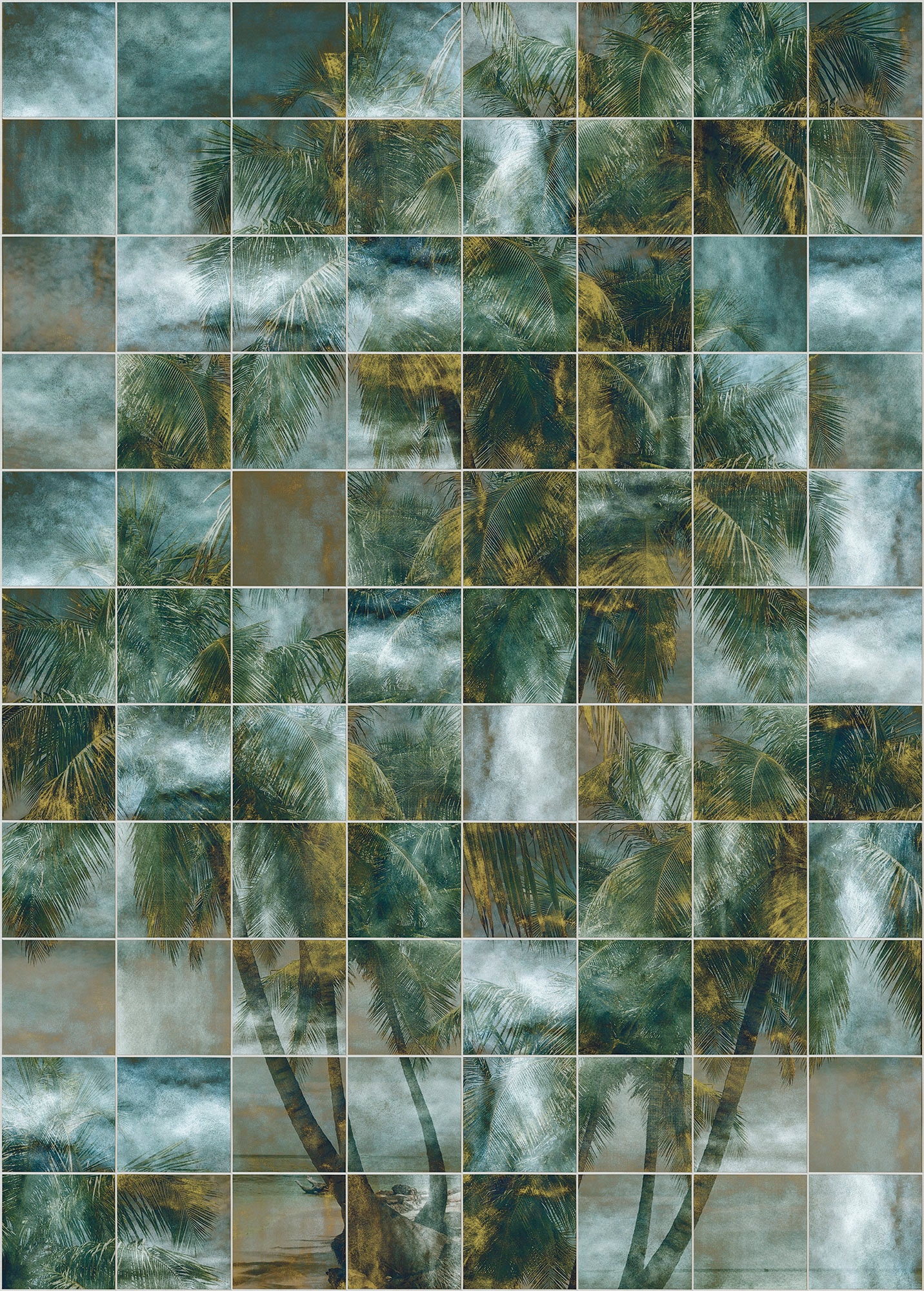 Vliestapete »Palm Puzzle«, 200x280 cm (Breite x Höhe)