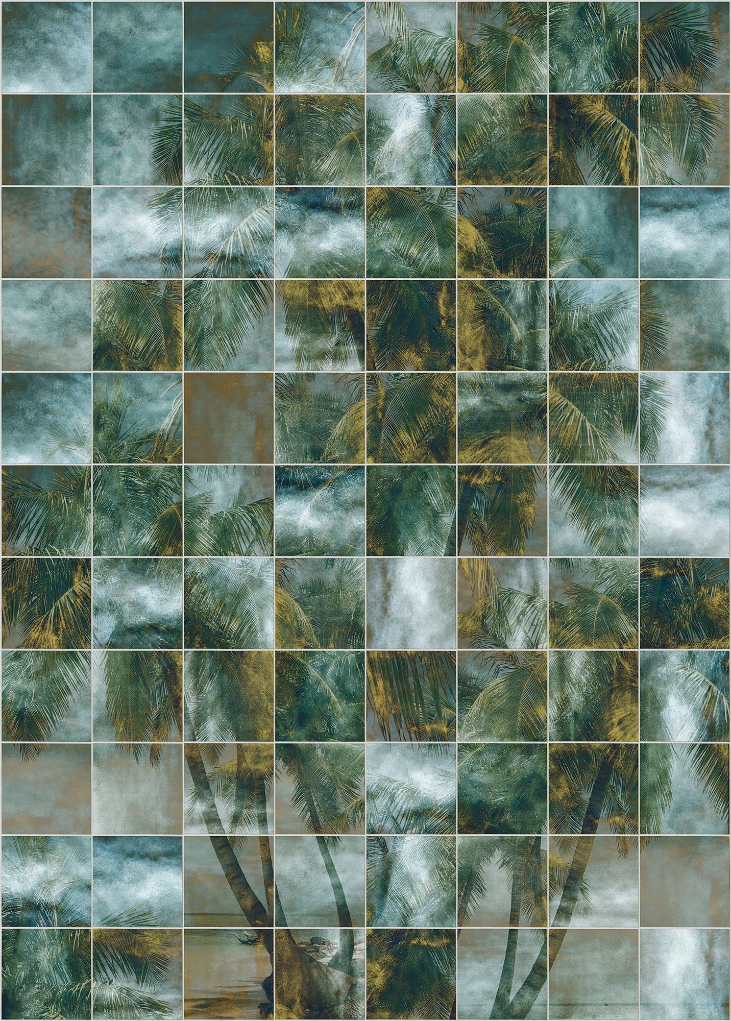 Komar Vliestapete "Palm Puzzle", 200x280 cm (Breite x Höhe)