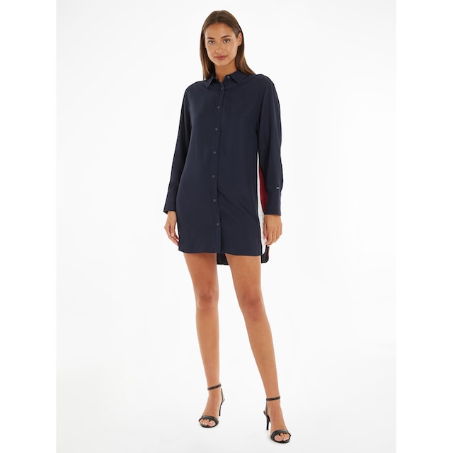 Tommy Hilfiger Hemdblusenkleid »PIECED GLB STP SHORT SHIRT DRESS«, mit  abgerundetem Saum in den typischen Tommy Hilfiger Farben für bestellen |  BAUR