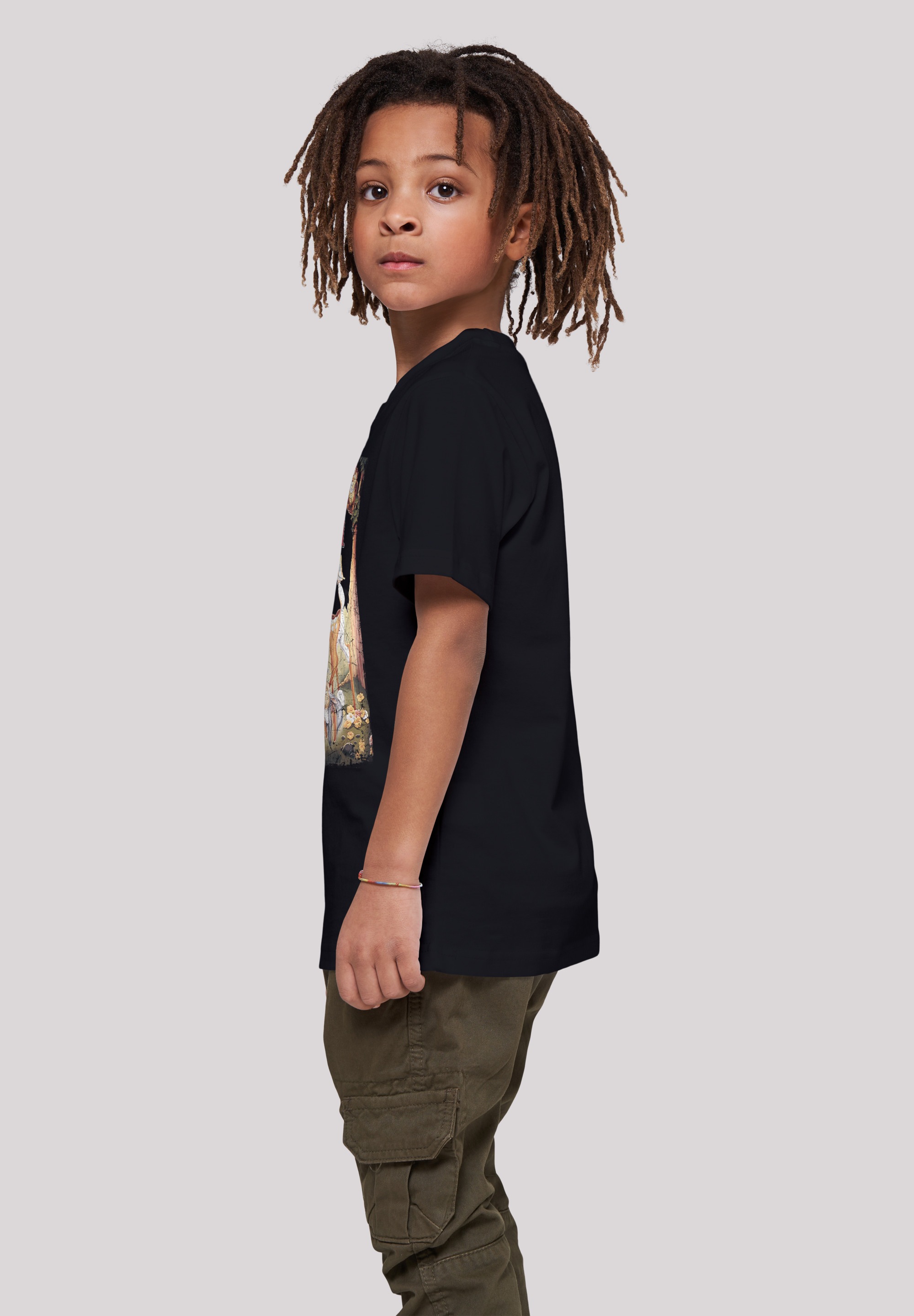 F4NT4STIC Kurzarmshirt »F4NT4STIC Kinder Bambi Retro Poster -BLK with Kids Basic Tee«, (1 tlg.)