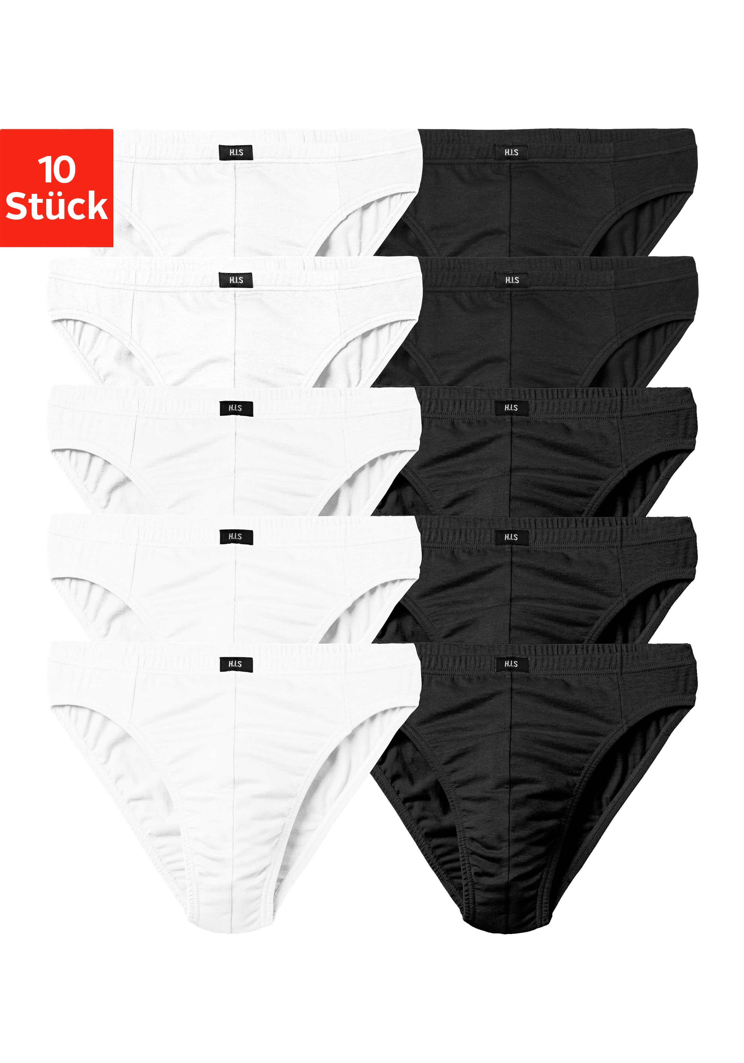 H.I.S Slip "Männer Unterhose" Packung, 10 Stk. in Unifarben