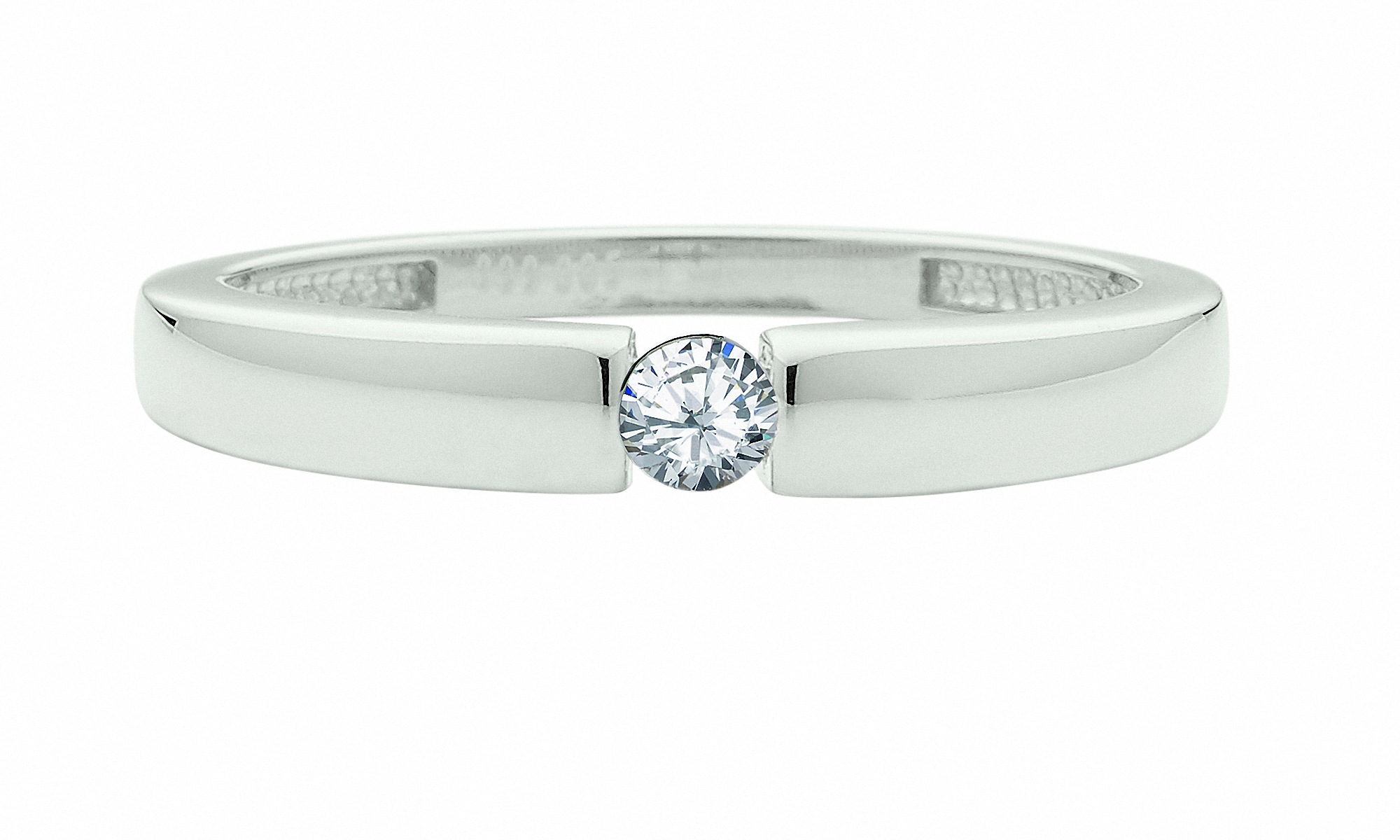 ADELIA ́S Damen Solitärring "Solitärring 333 Weißgold ( 8K ) mit Zirkonia", 52, Gold, silber, Gold, Fingerringe, Goldring Diamant