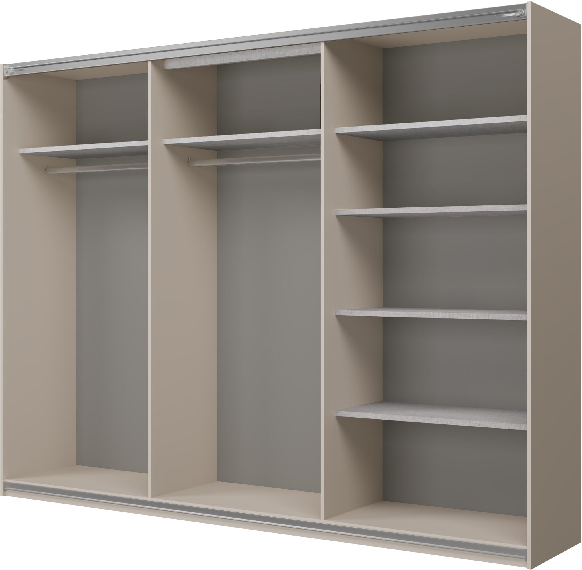 Home affaire Schiebetürenschrank »Cube Garderobenschrank incl.kompletter Innenausstattung«, Moderner Kleiderschrank, Schiebetürenschrank, Garderobe