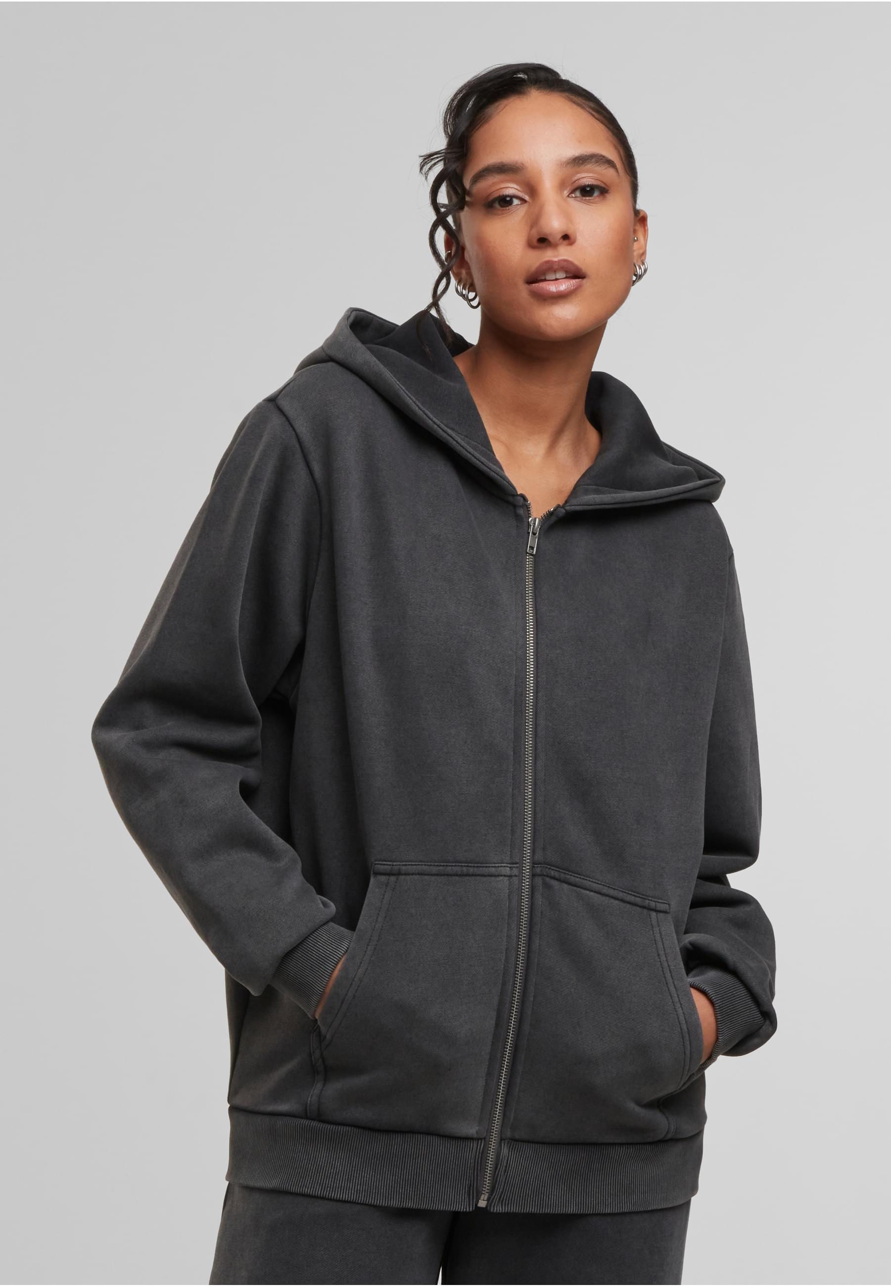 URBAN CLASSICS Sweatjacke »Urban Classics Ladies Vintage Heavy Zip Hoody«