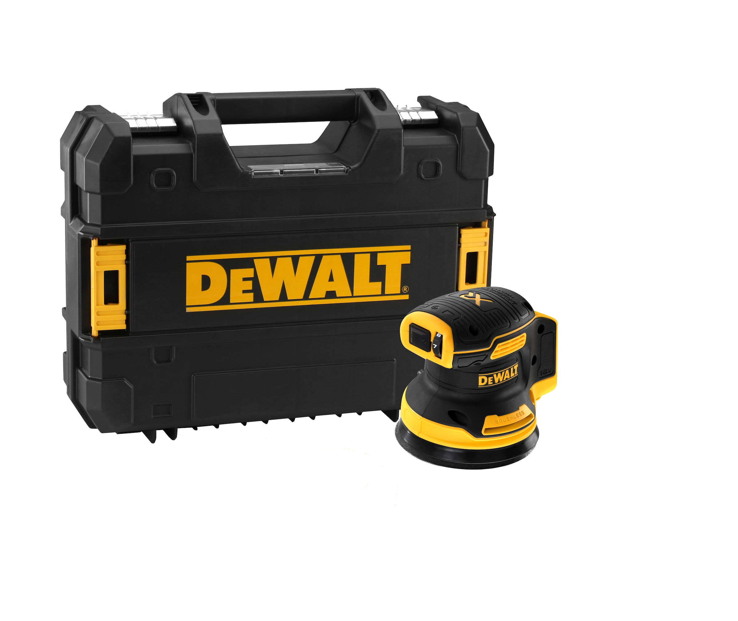 DeWalt Akku-Exzenterschleifer »DCW210NT-XJ Akku-Exzenterschleifer (bürstenlos) 18V, 125 mm«, 8.000/12.000 min-1, T STAK-Box II, Basisversion (one Akku & Netzteil)