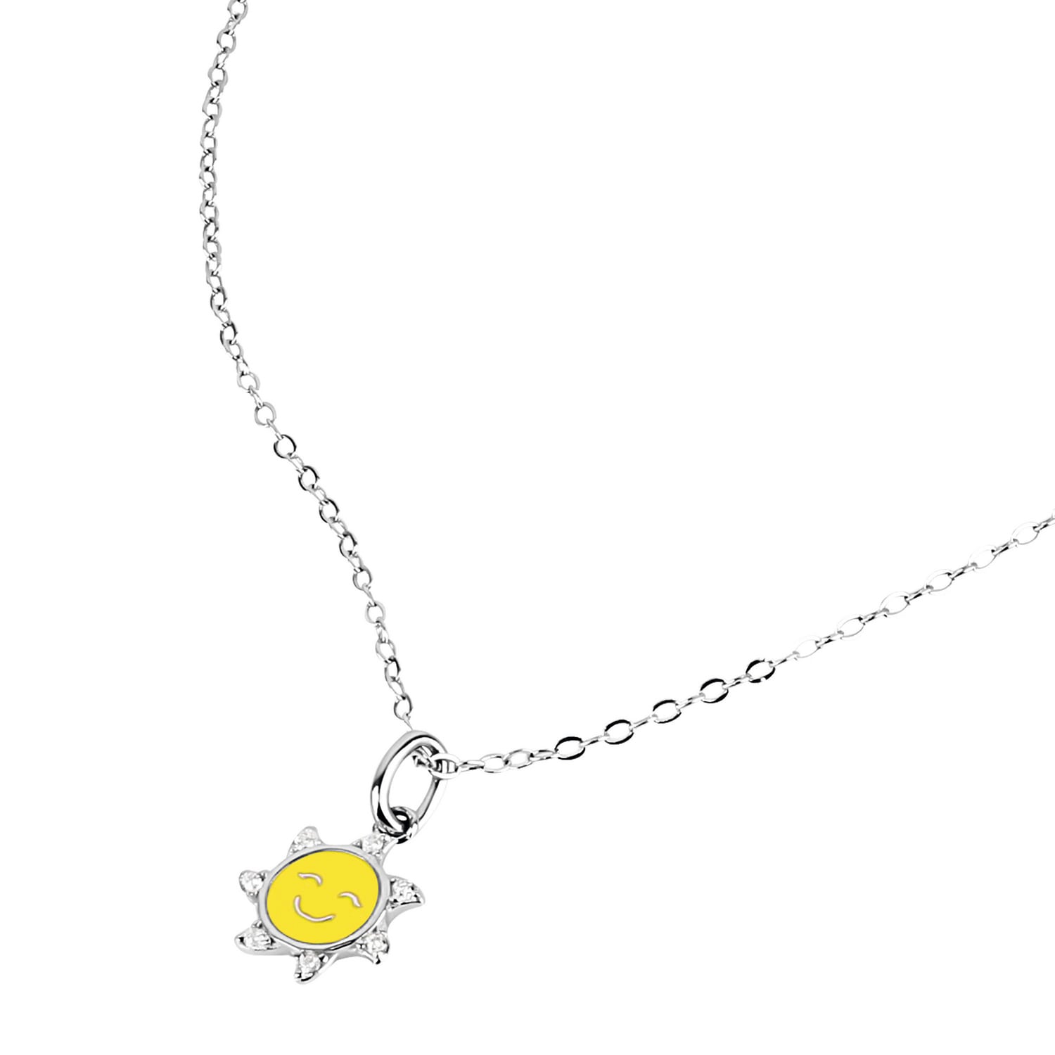Prinzessin Lillifee Kette mit Anhänger »Sonne-Motiv, Wolke-Motiv« mit Zirkonia (synth.)