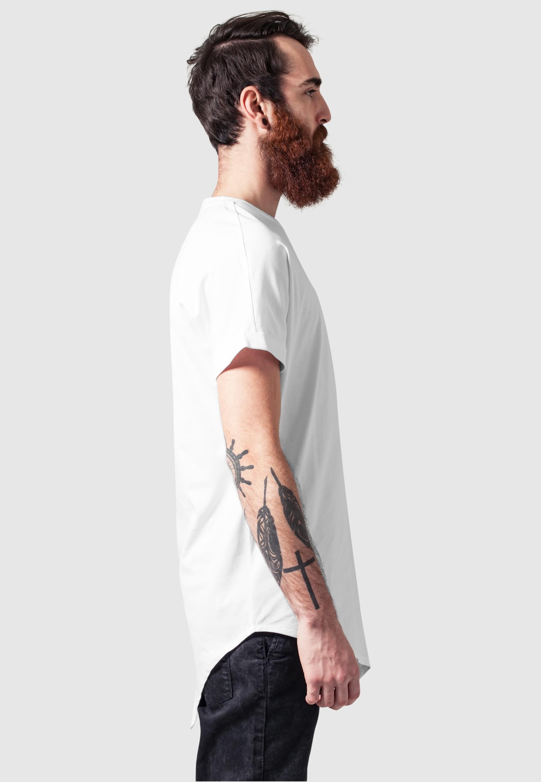 URBAN CLASSICS Langarmshirt »Urban Classics Herren Asymetric Long Tee«, (1 tlg.)