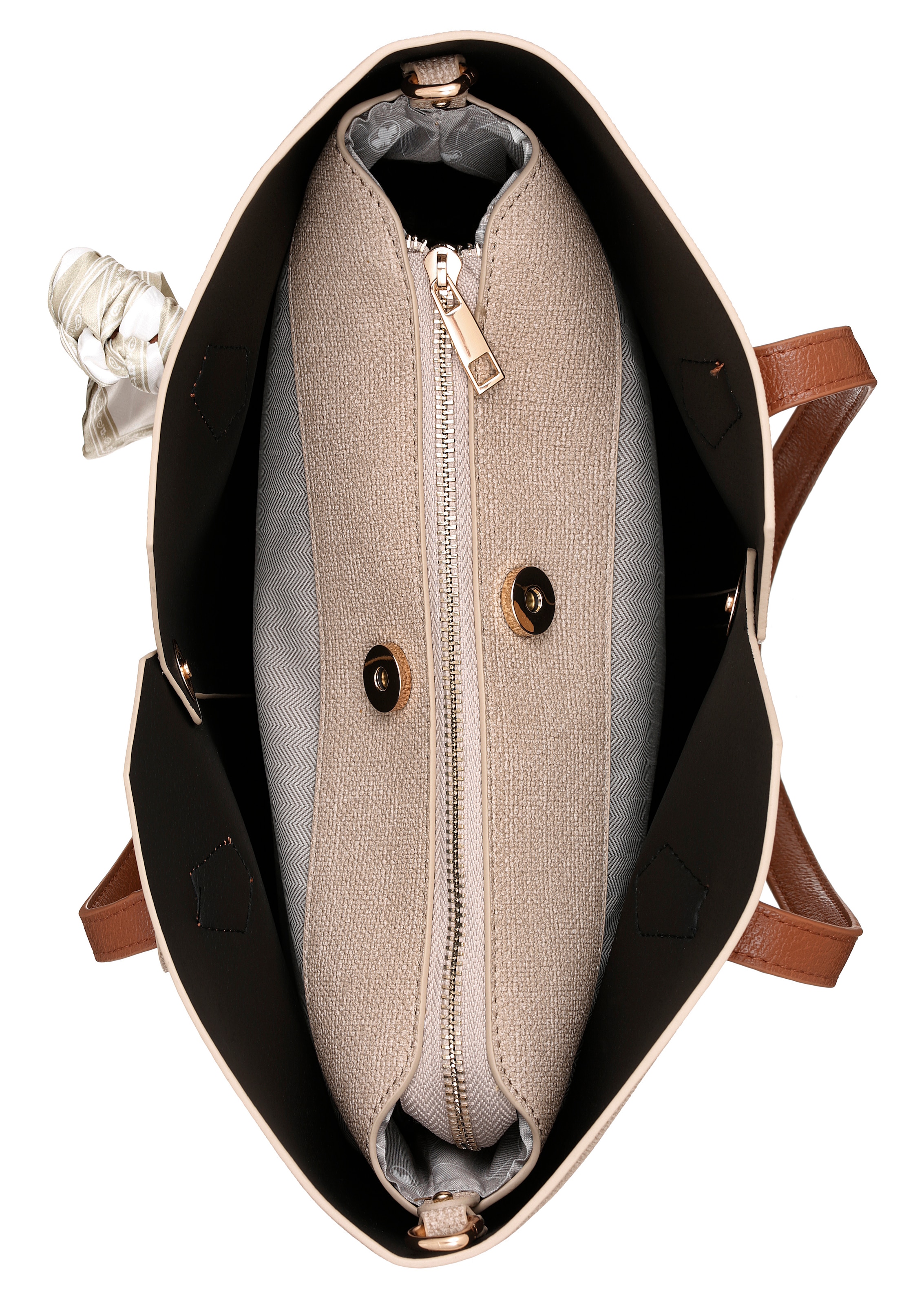 Rieker Shopper Henkeltasche, Schultertasche Damen mit abnehmbarem Logo-Anhänger