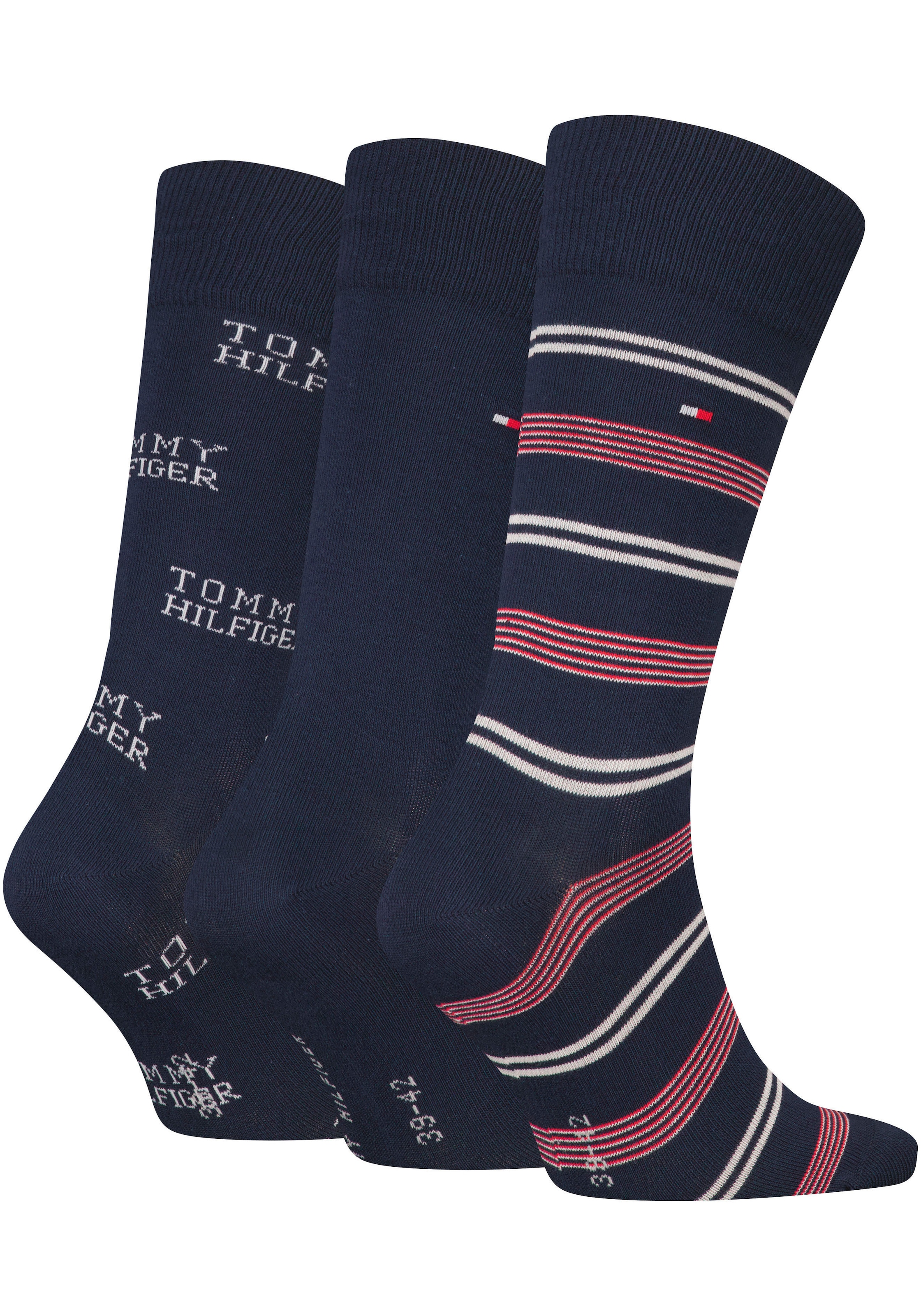 Tommy Hilfiger Socken, (3 Paar), mit auffälliger Musterung