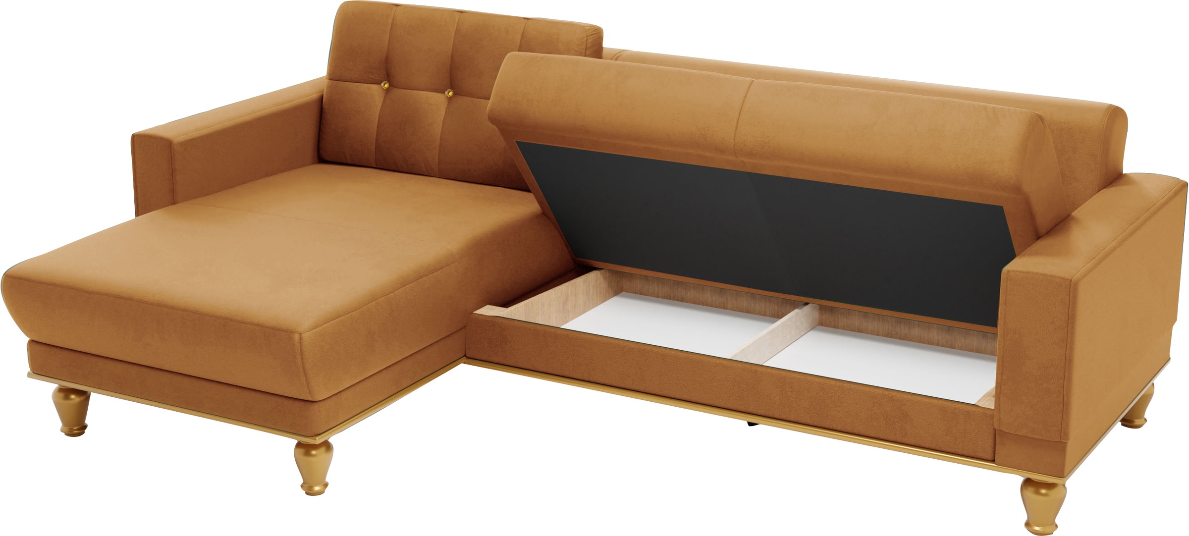 sit&more Ecksofa »Orient 5 L-Form«, mit Strass-Stein, wahlweise mit Bettfunktion und Bettkasten