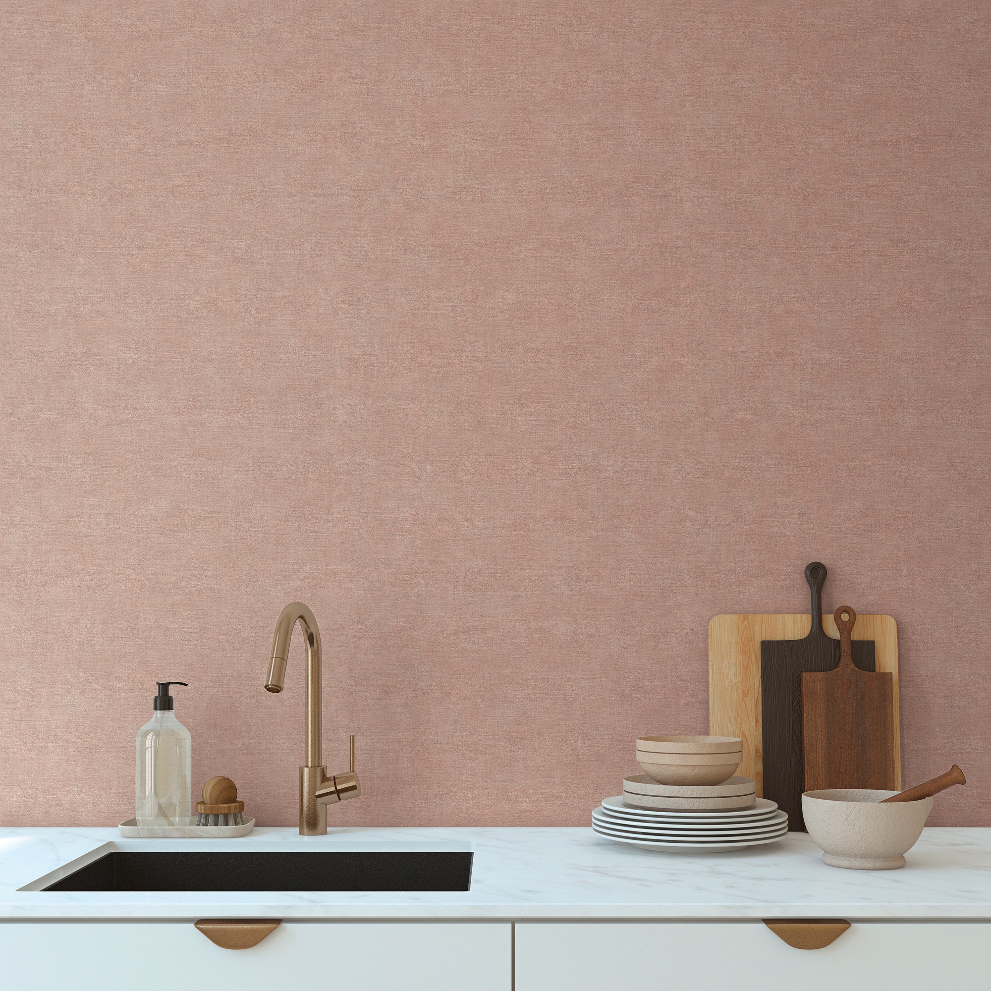 living walls Vliestapete »Smart Surfaces einfarbige Tapete Unitapete Struktur-Optik Landhaus«, matt, Vliestapete Textil-Optik für Schlafzimmer Küche Wohnzimmer Uni Design