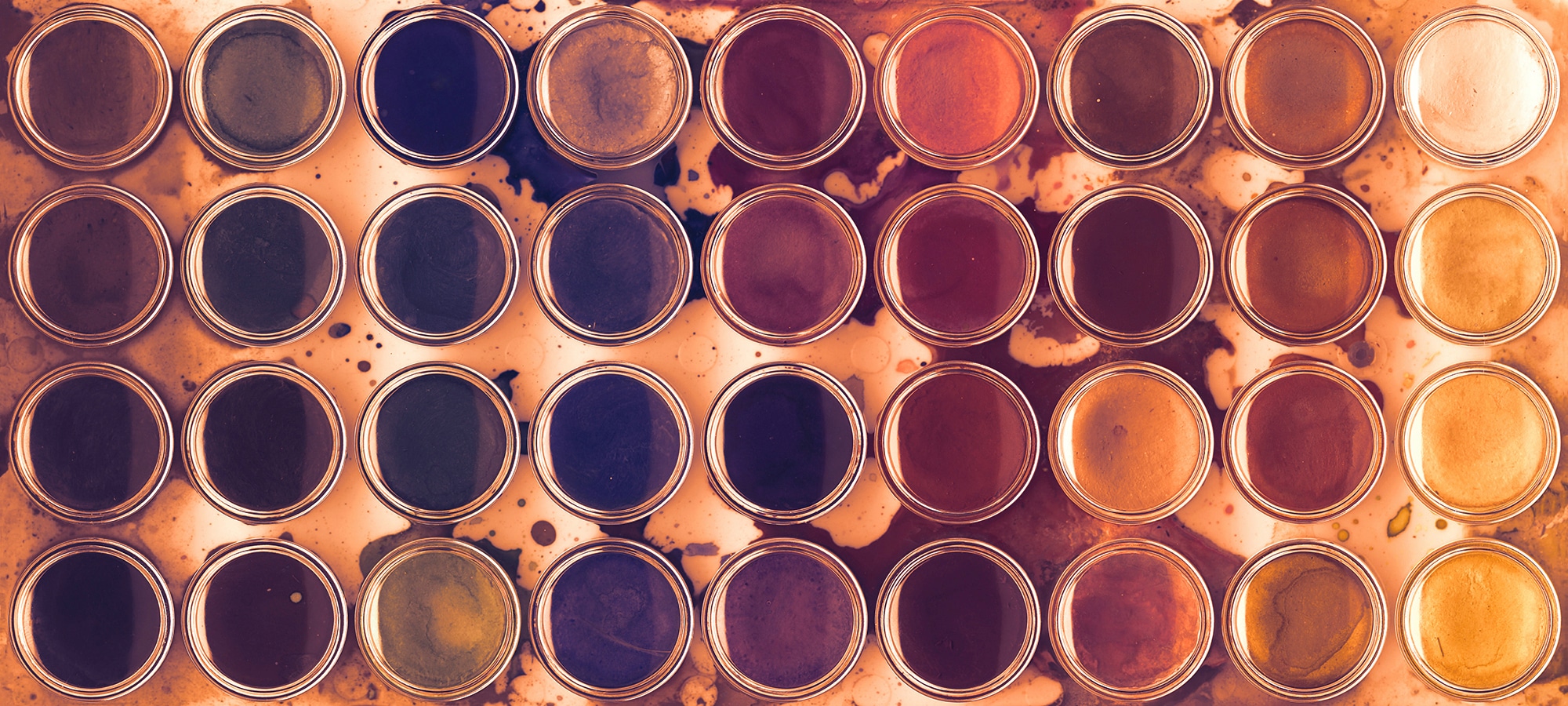 Fototapete "Atelier 47 Paint box 1", B/L: 6m x 2,7m, bunt, ARCHITECTS PAPER, Tapeten, Vlies, Wand, Schräge, Decke