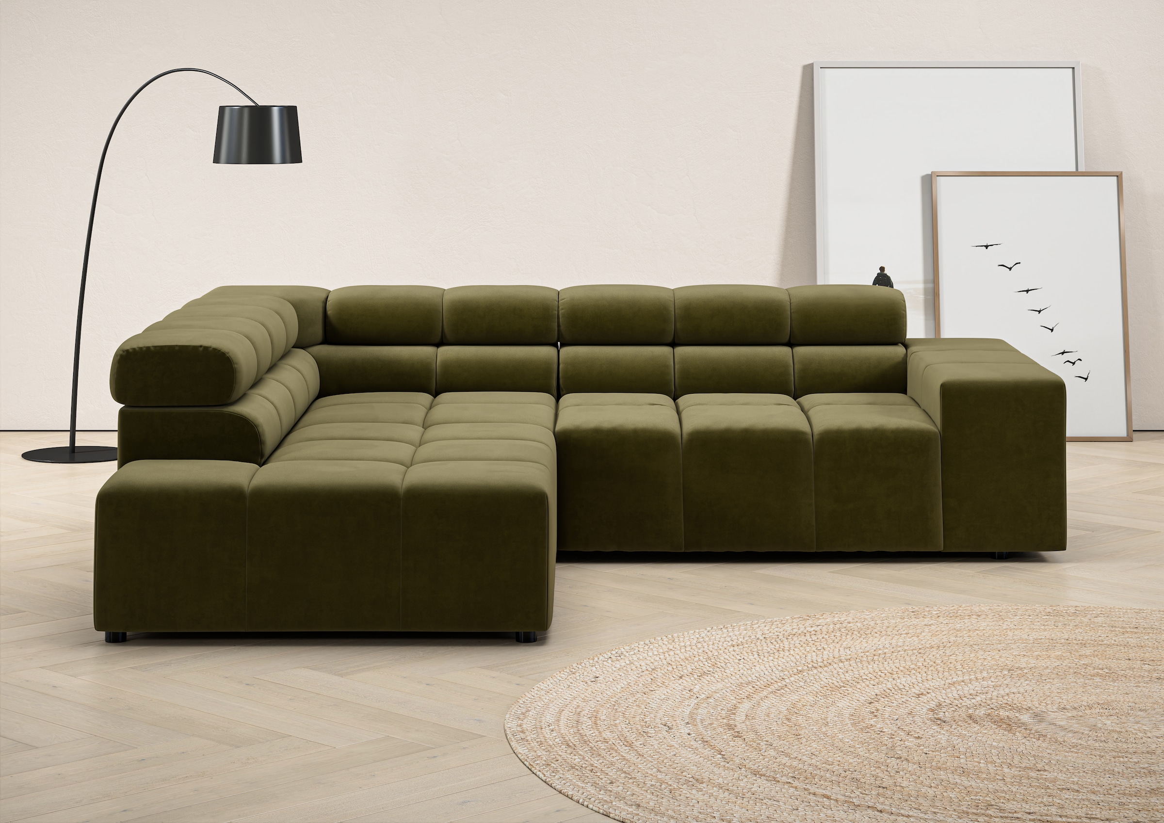 Home affaire Ecksofa "Ancona, Ecksofa, incl. Kopfteilverstellung, Breite 249 cm, L-Form" wahlweise motorische Sitztiefenverstellung, B/T(H: 249/215/70 cm