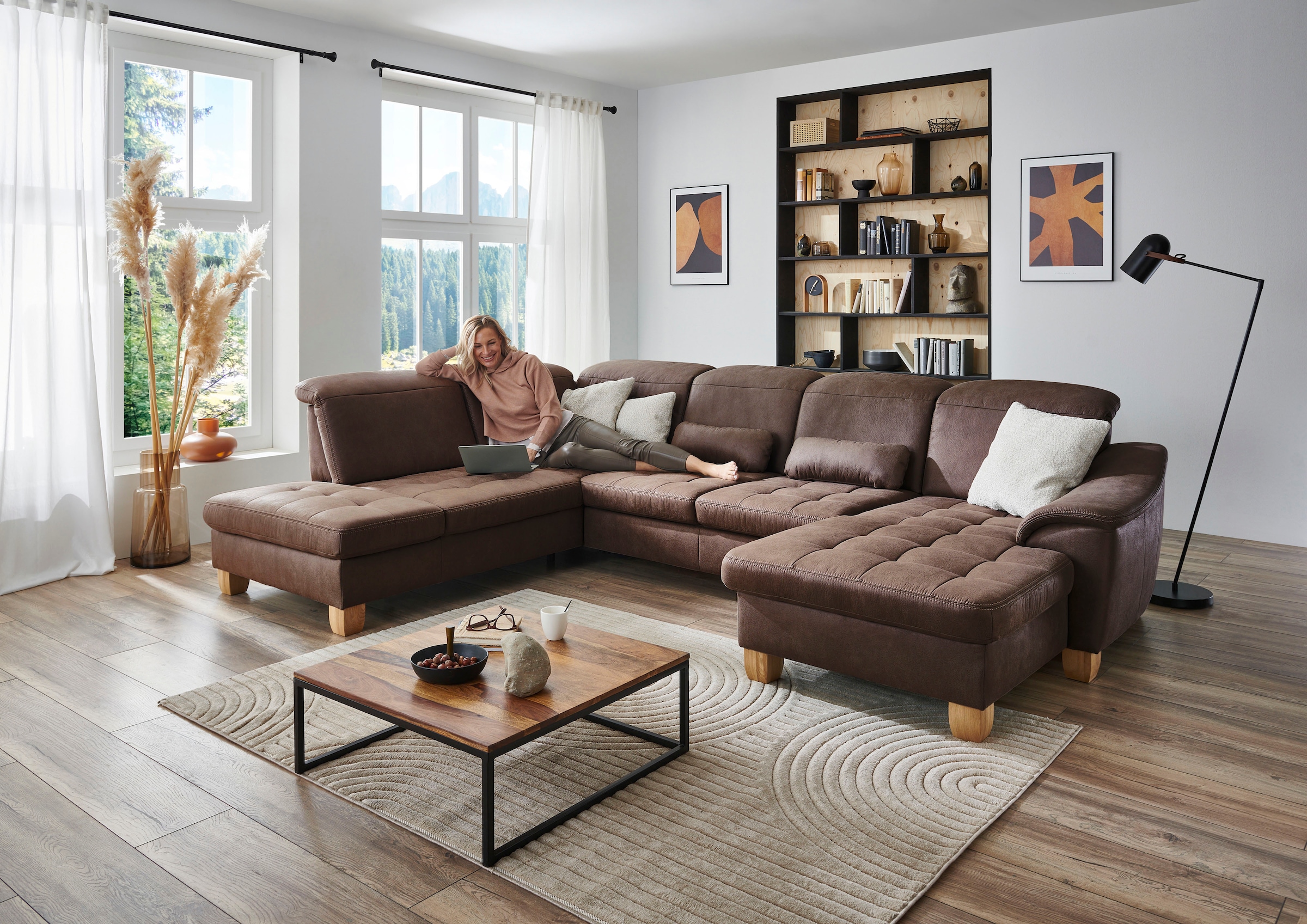 Die PlanBar Wohnlandschaft "PP-LA23145" inkl. Kopfpolsterverstellung, Feder günstig online kaufen