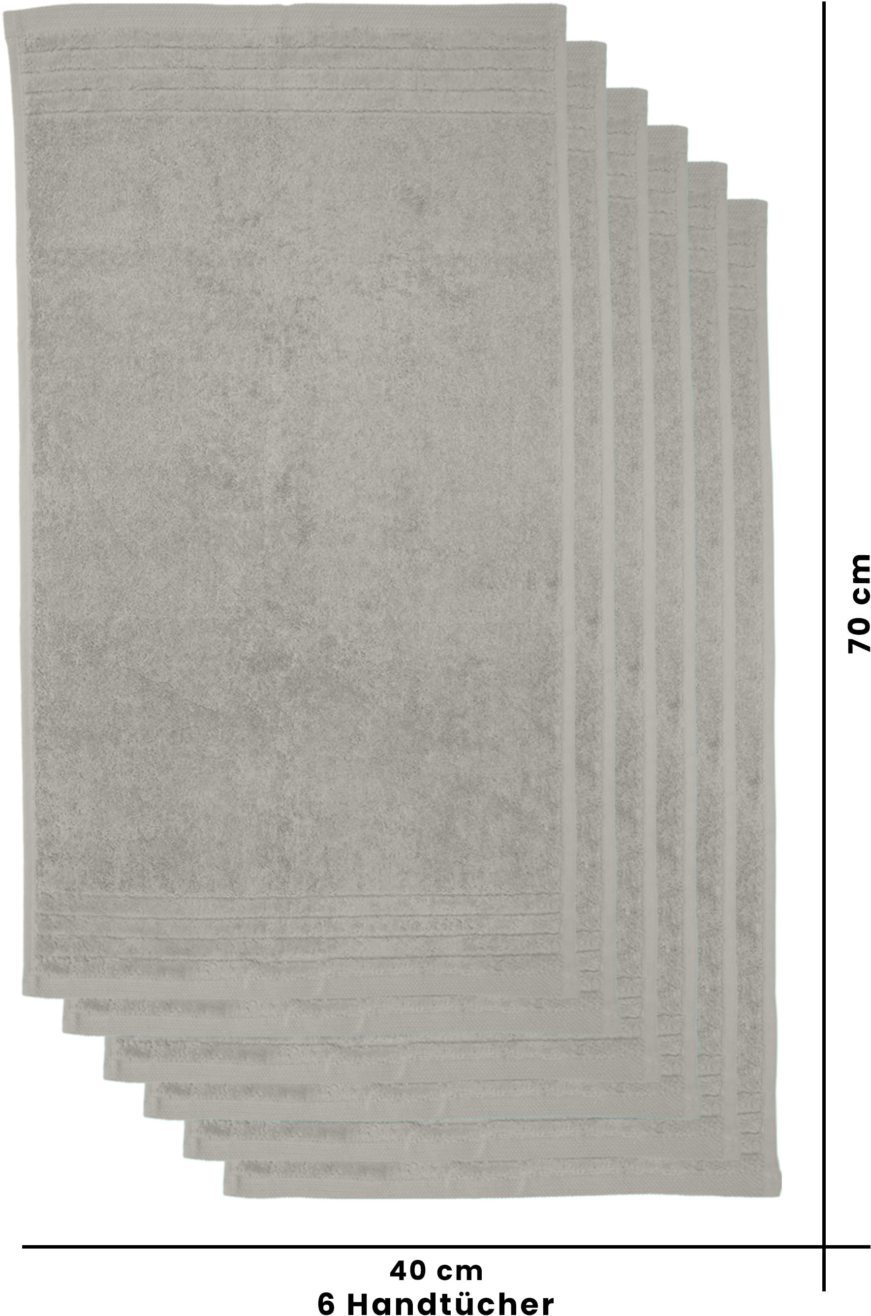 my home Handtücher »Sanremo premium, Premium Handtücher, 600 gr/m², 40x70cm«, (Set, 6 St., 6x 40x70cm), mit Bordüre, einfarbig, flauschig und weich, Händehandtücher