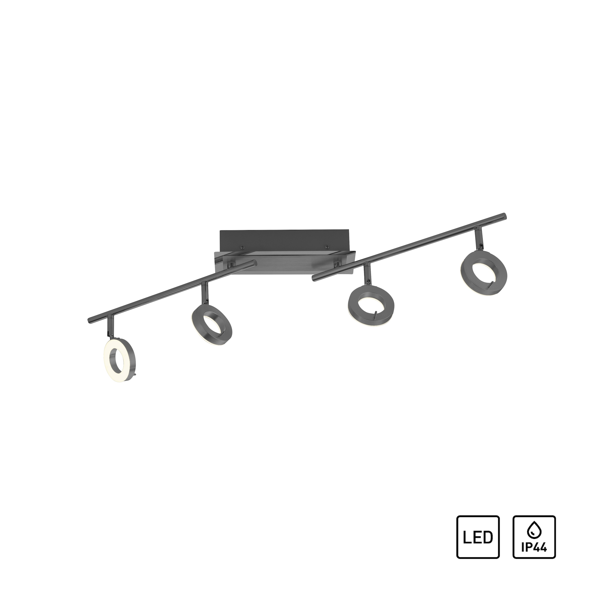 Paul Neuhaus Deckenleuchte »SILEDA«, 4 flammig, Leuchtmittel LED-Board | LED fest integriert, inkl. festverbaute LED, IP44, Spotköpfe verstellbar