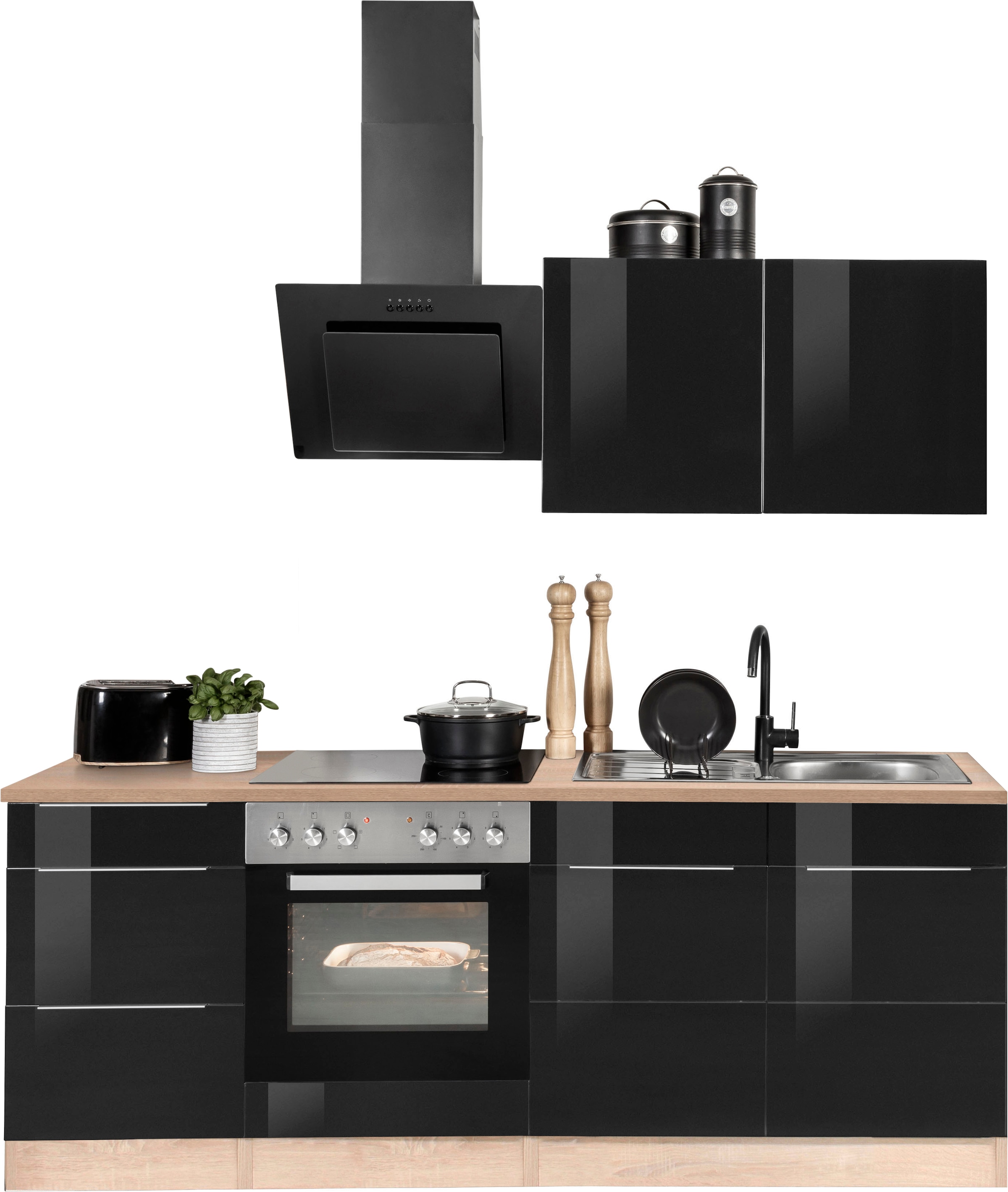 HELD MÖBEL Küchenzeile »Brindisi«, mit E-Geräten, Breite 210 cm kaufen |  BAUR