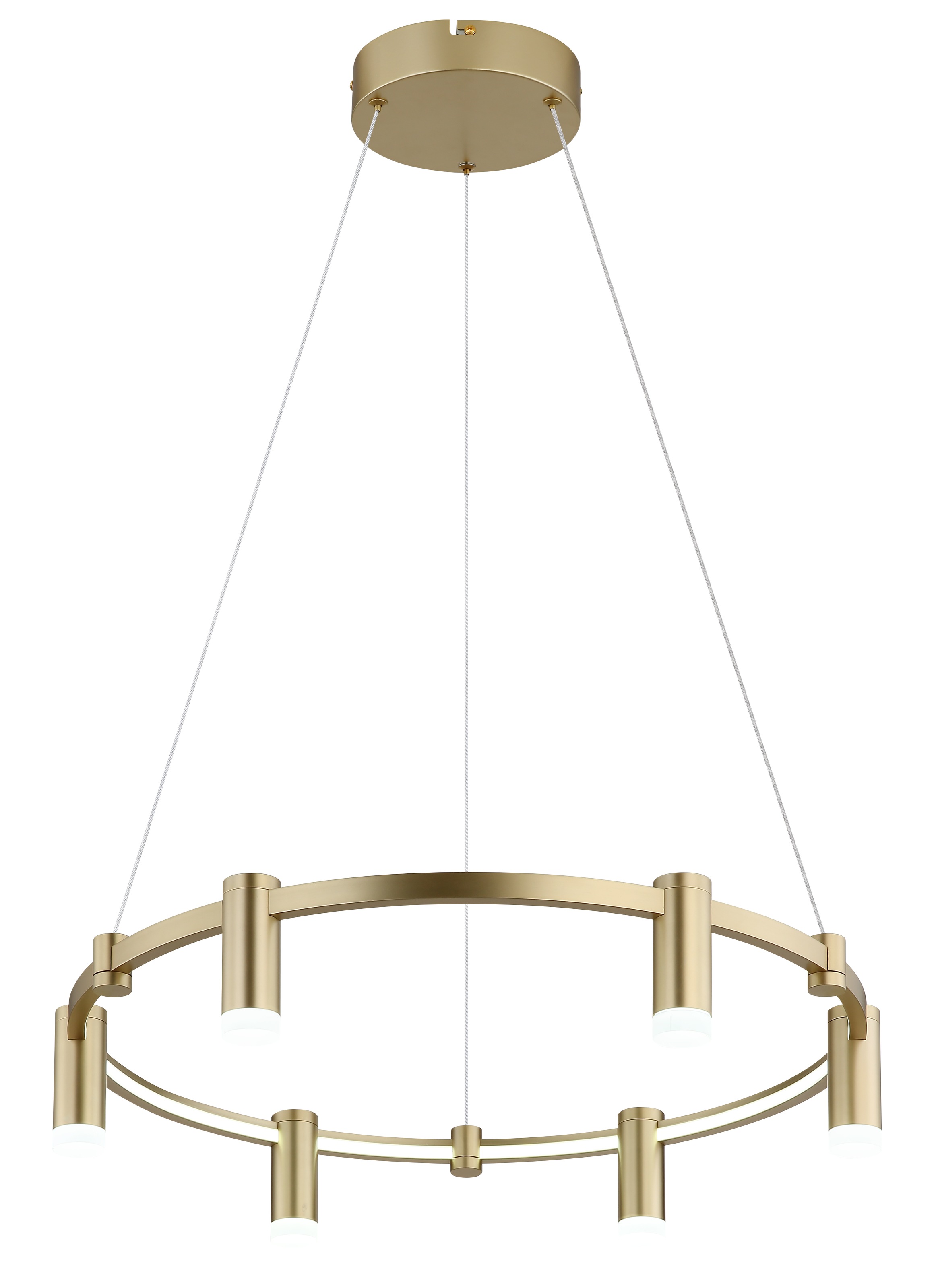 GLOBO LIGHTING Hängeleuchte "CASTELA", goldfarben matt, 1, Ø 62cm H: 120cm, 1 Stk., Leuchten, Goldfarbene Hängeleuchte mit Acryl opal, Memoryfunktion, LED 58W, Hängeleuchte 3