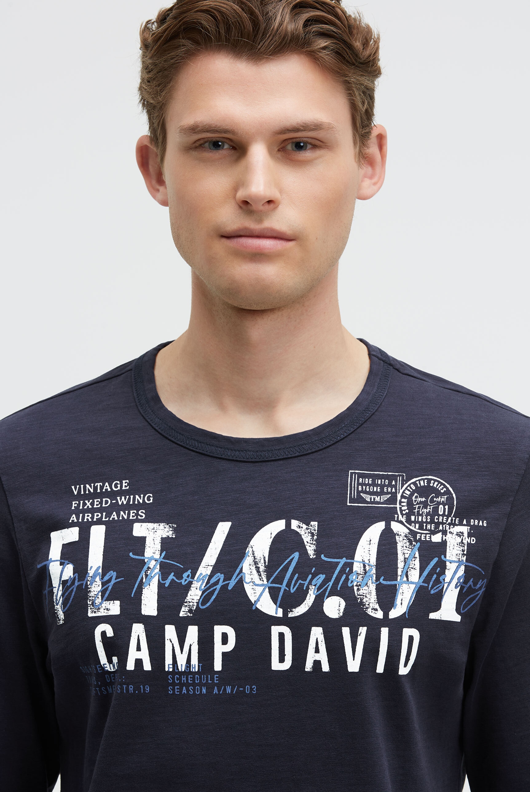 CAMP DAVID Langarmshirt aus Baumwolle