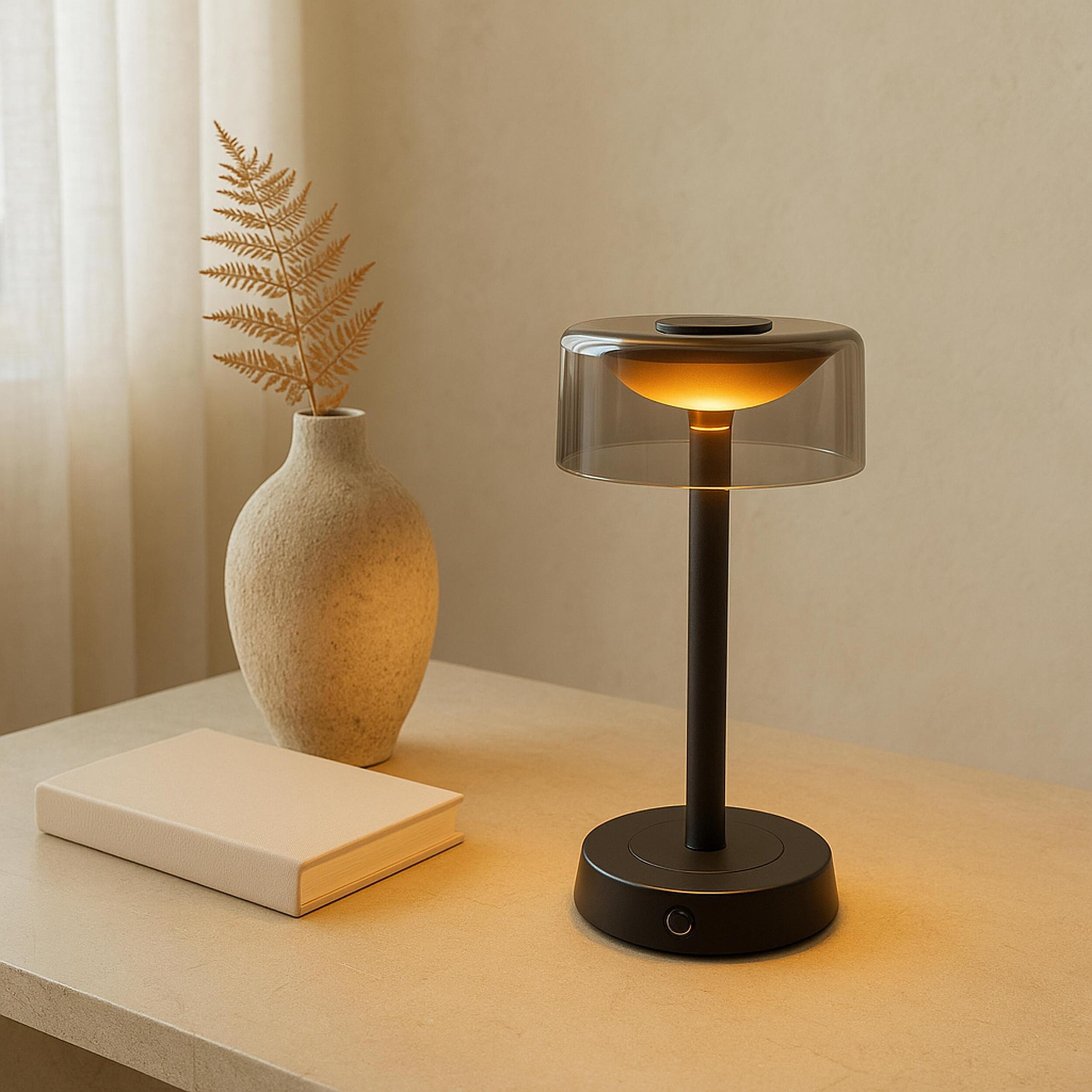 Brilliant LED Tischleuchte »Razor« LED-Modul 1 Stk. Warmweiß LED Akku Leuchte, 26 cm, 260 lm, 2700 K, Wireless Charging, dimmbar