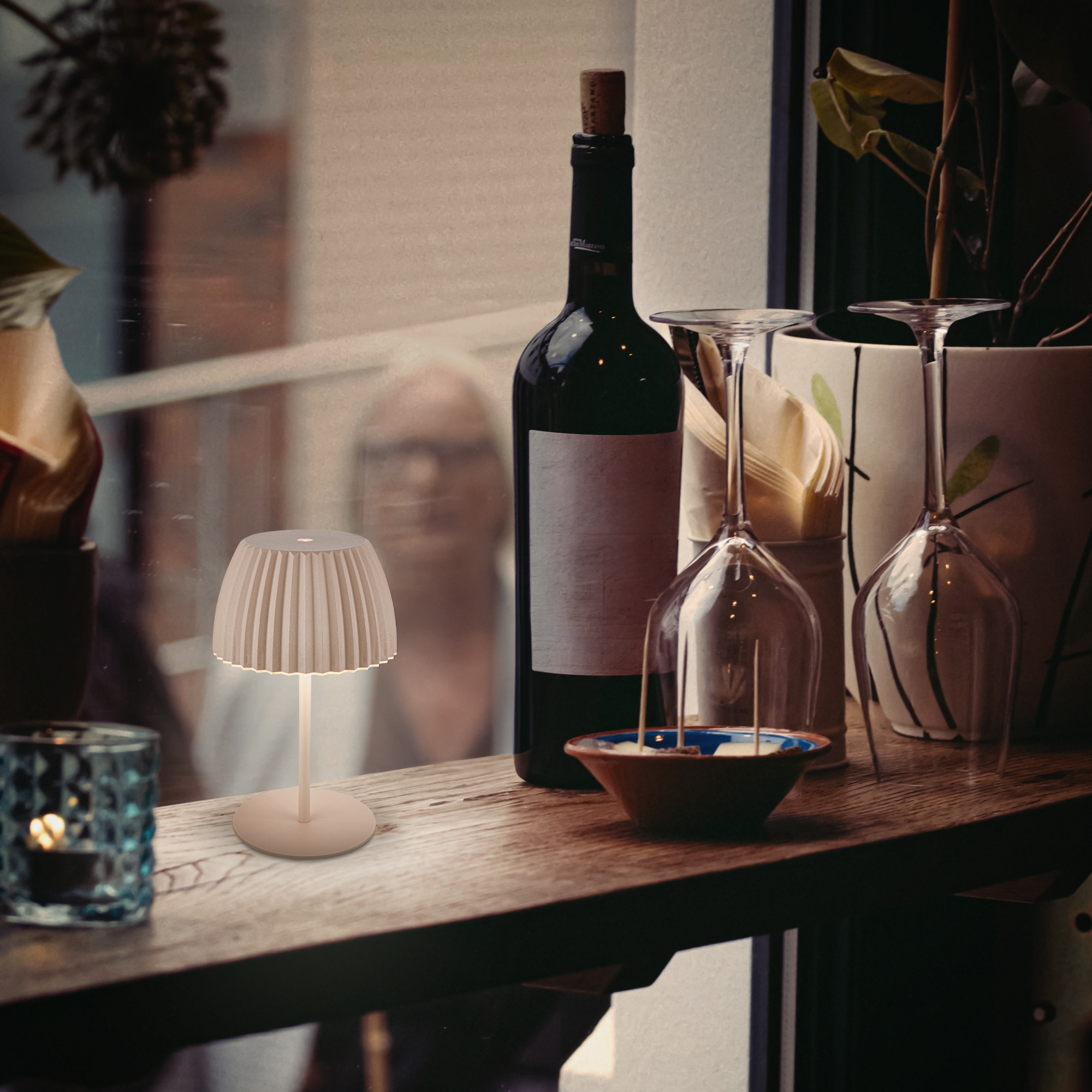 Briloner Leuchten LED Tischleuchte »Akku LED Tischleuchte, beige«