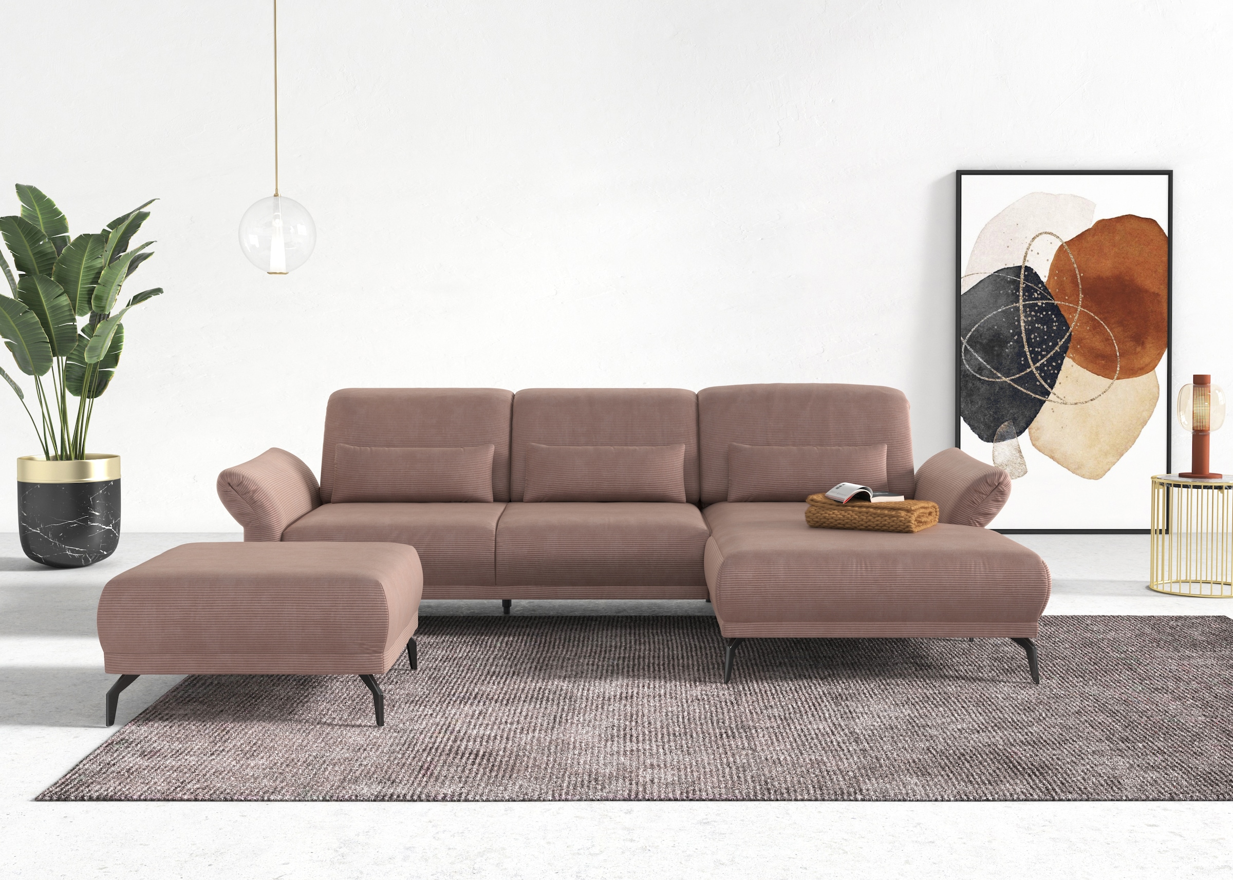 INOSIGN Ecksofa »Coco L-Form« Sitztiefen- Arm-...