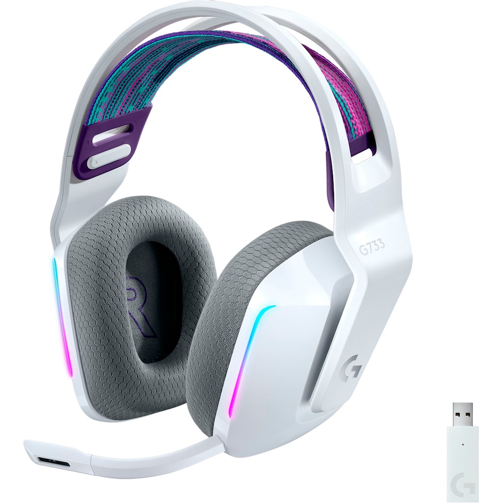 Logitech G Gaming-Headset »G733 LIGHTSPEED Wireless RGB«, WLAN (WiFi), Mikrofon abnehmbar