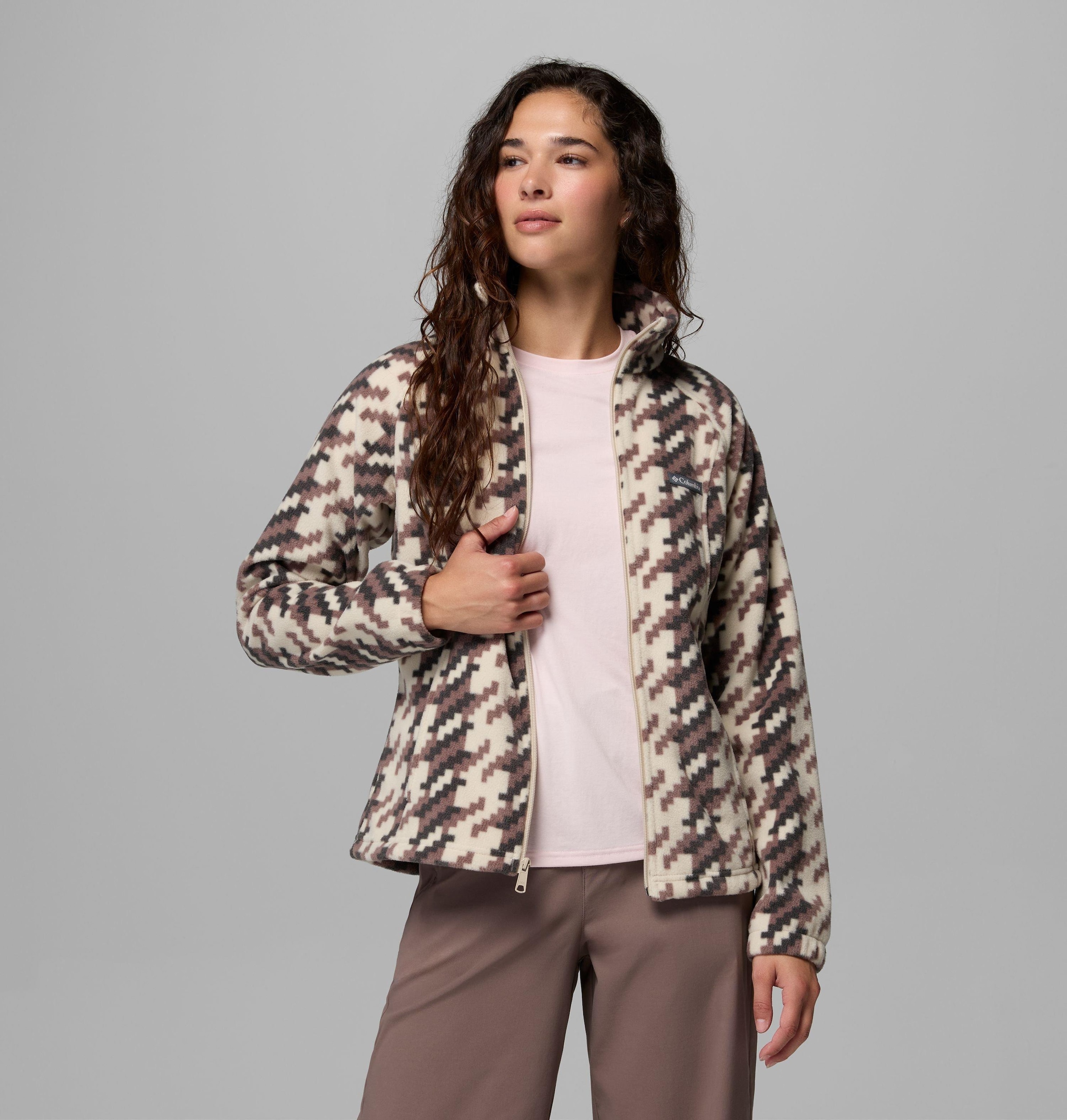 Columbia Fleecejacke "Benton Springs Printed Full Zip" mit Reißverschluss, wasserabweisend, windabweisend, atmungsaktiv
