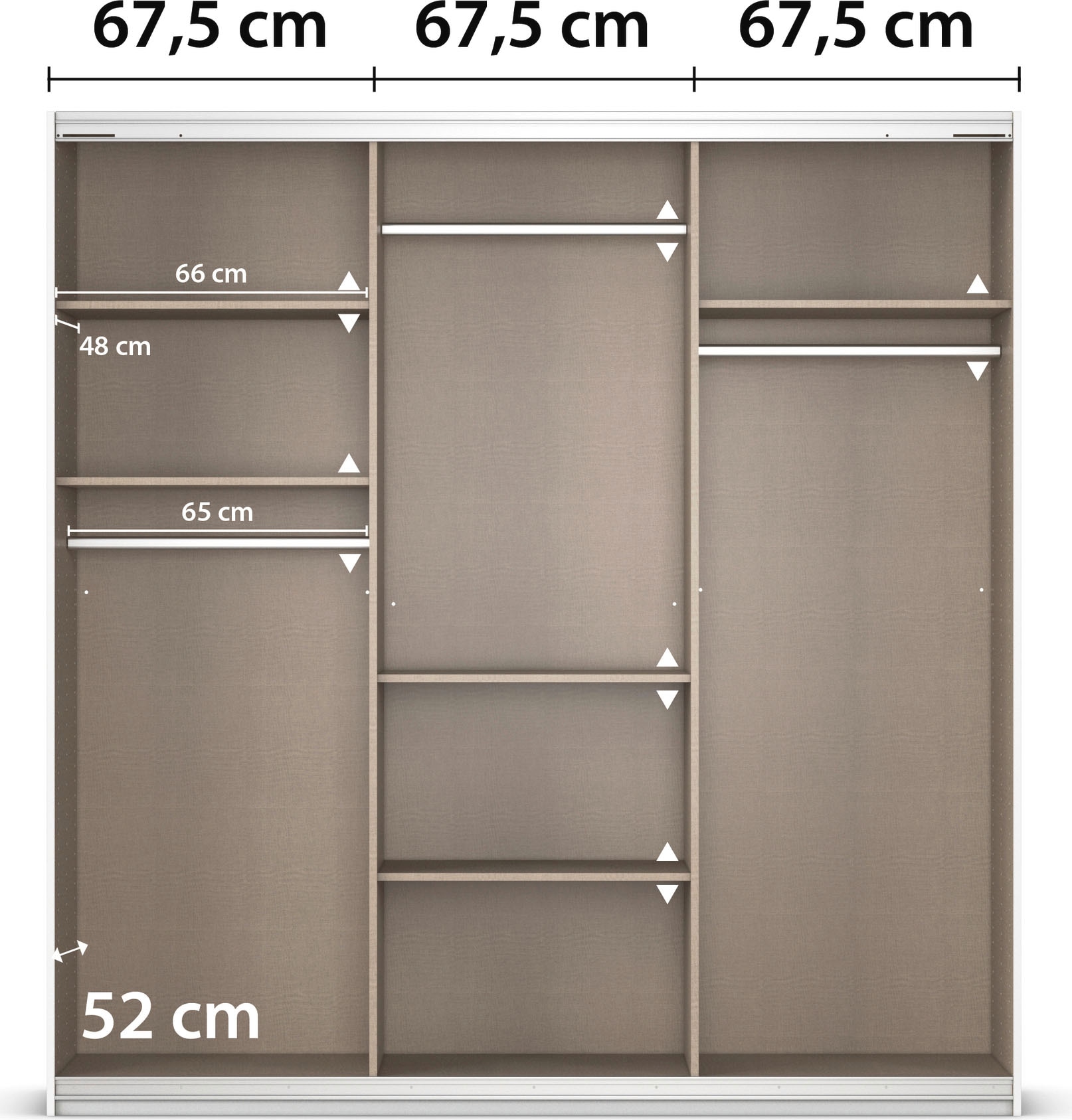 rauch Schwebetürenschrank »Kleiderschrank Schrank OTTO´S CHOICE Garderobe AGORDO«, (in zwei Griff-Farben), Top Innenausstattung, in 4 Breiten und 2 Höhen MADE IN GERMANY
