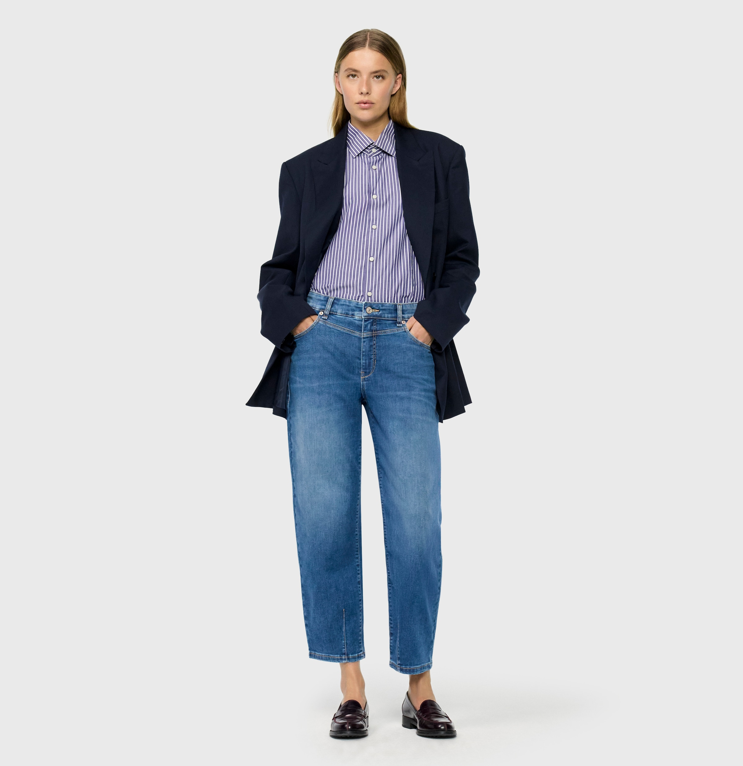 MAC Relax-fit-Jeans »BOBBIE« Barrel Jeans mit modernen Naht-Details