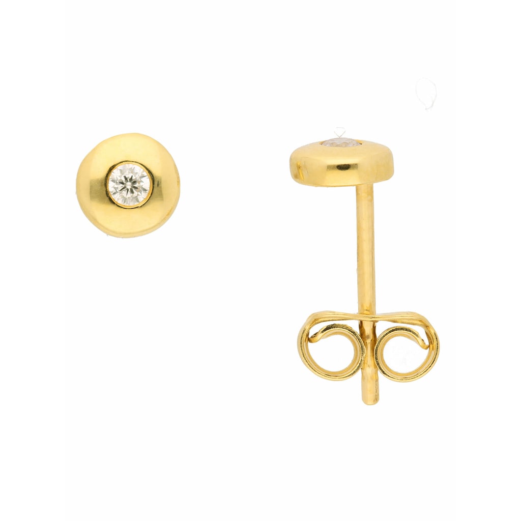Adelia´s Paar Ohrhänger »1 Paar 585 Gold Ohrringe / Ohrstecker mit Zirkonia Ø 5 mm« 585 Gold mit Zirkonia Goldschmuck für Damen