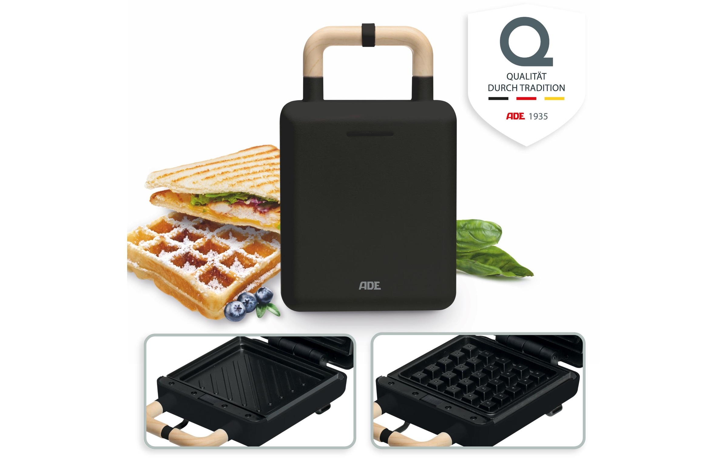 ADE Waffeleisen »Schwarz« 600 W