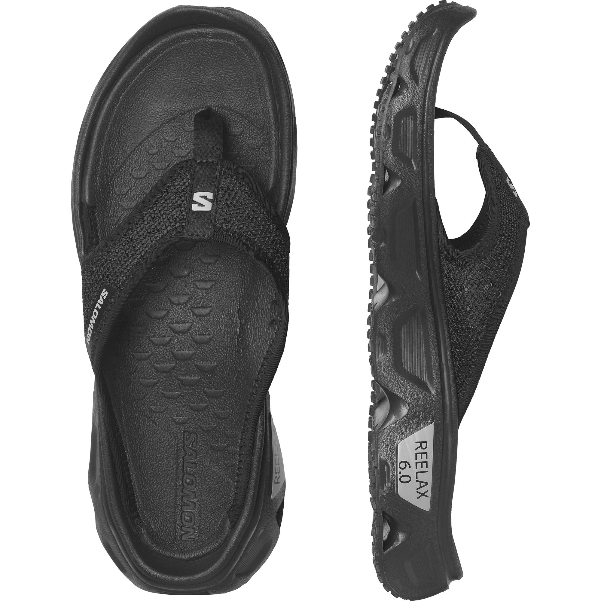 Zehentrenner SALOMON "REELAX BREAK 6.0", Herren, Gr. 44,5, schwarz, Textil, unifarben, Schuhe Badeschuh Zehentrenner, Erholungsschuhe 3