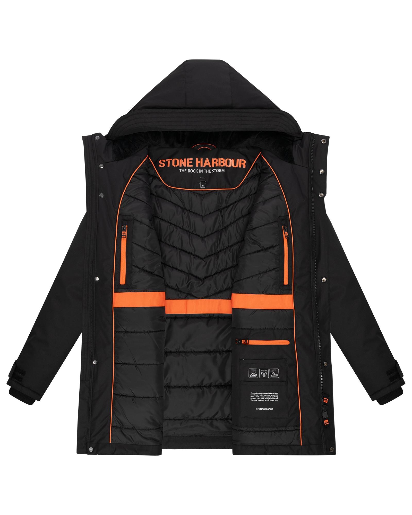 Stone Harbour Wintermantel »Netaan XX«, Herren Kurzmantel mit kuscheliger Kapuze