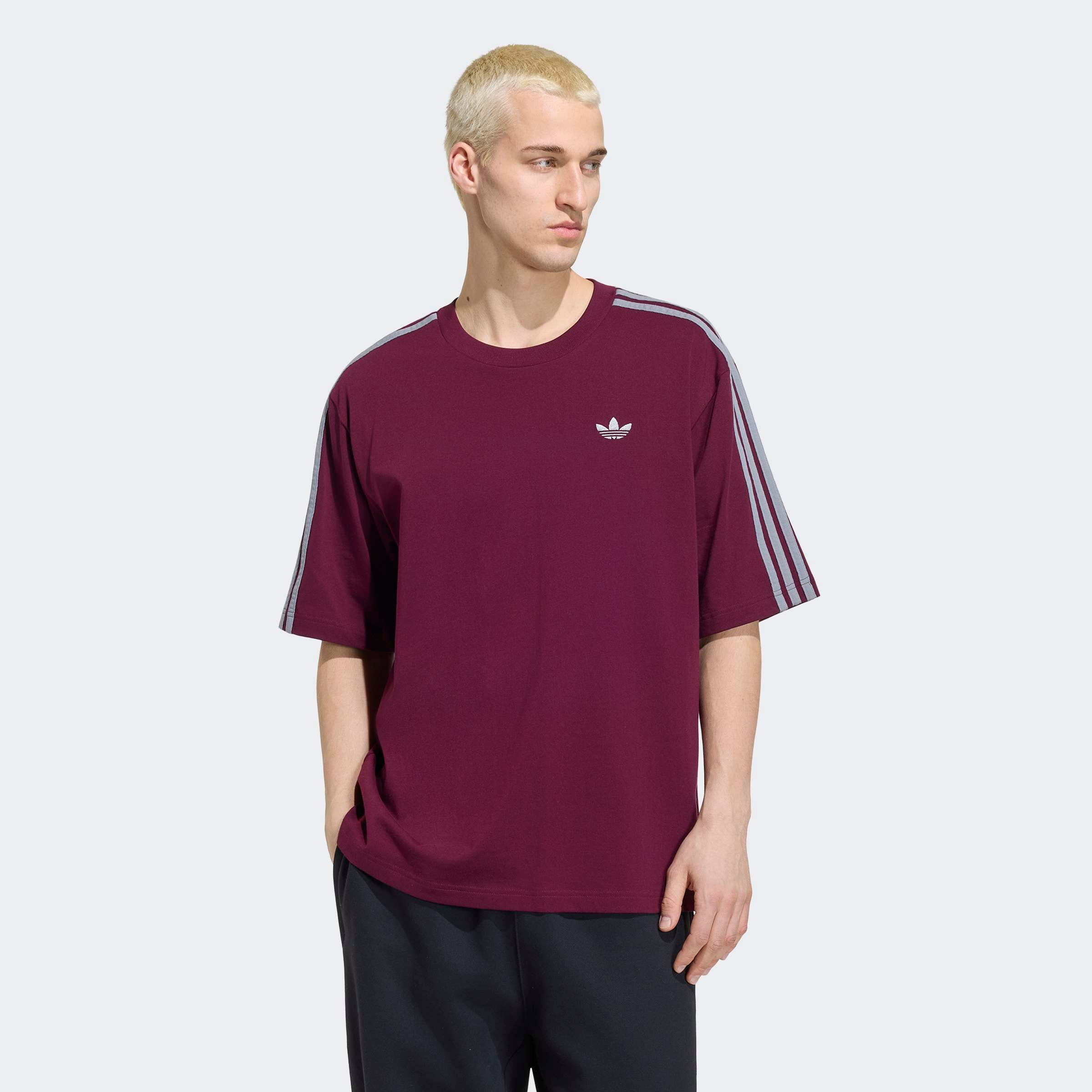 adidas Originals "ADICOLOR 3-STREIFEN OVERSIZE" mit Rundhalsausschnitt, ohne Verschluss, aus Baumwolle