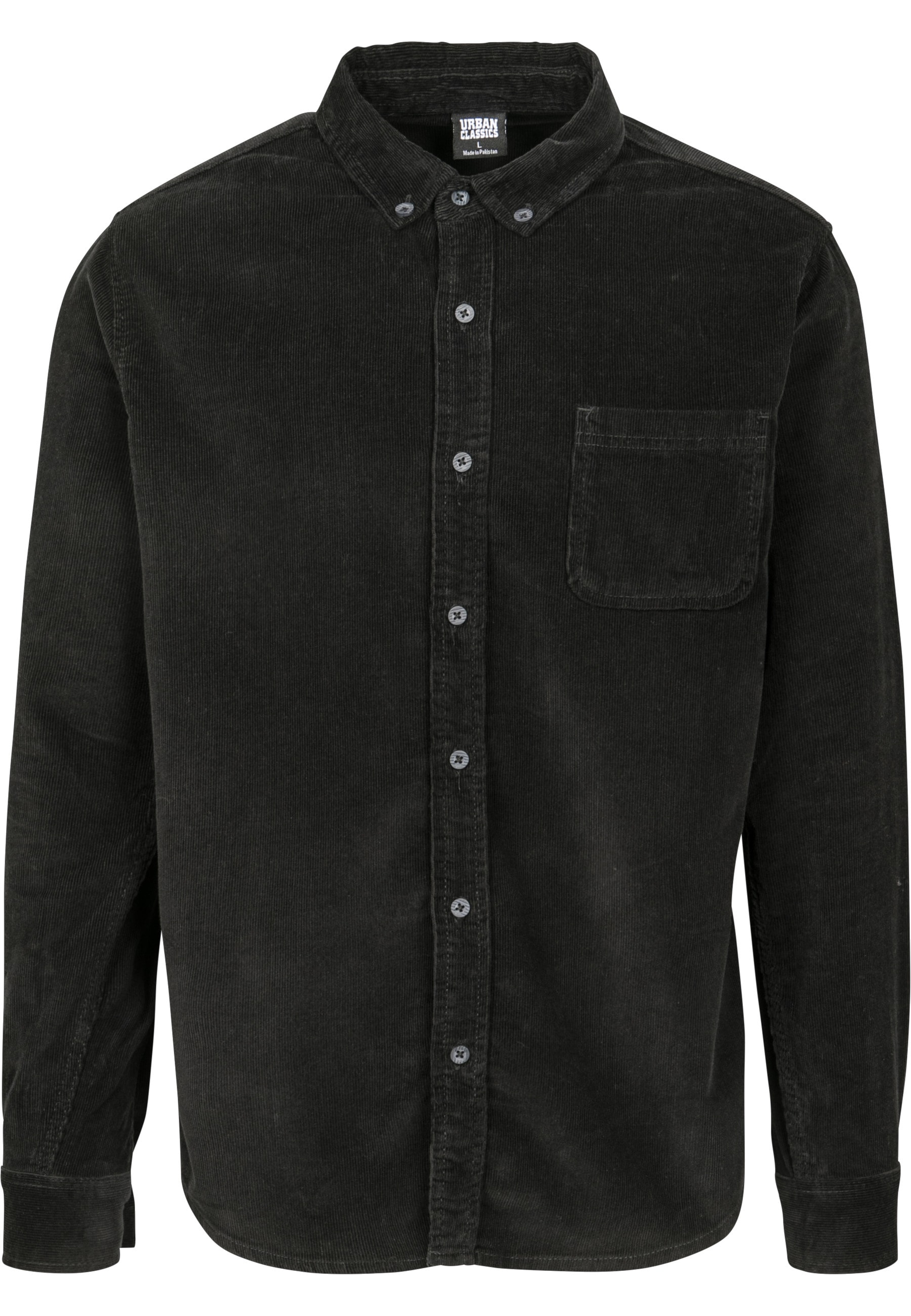URBAN CLASSICS Langarmhemd "Urban Classics Herren Corduroy Shirt" 1 Stk.