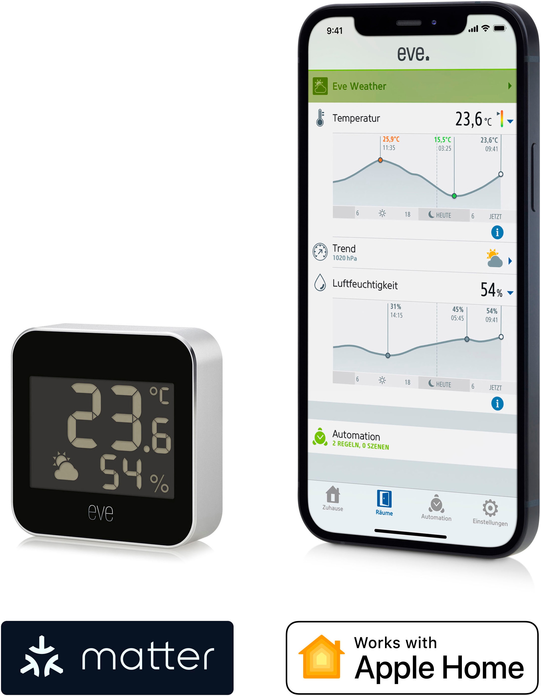 EVE Sensor »Weather (HomeKit) 2er Pack«, (Packung, 2 St.)