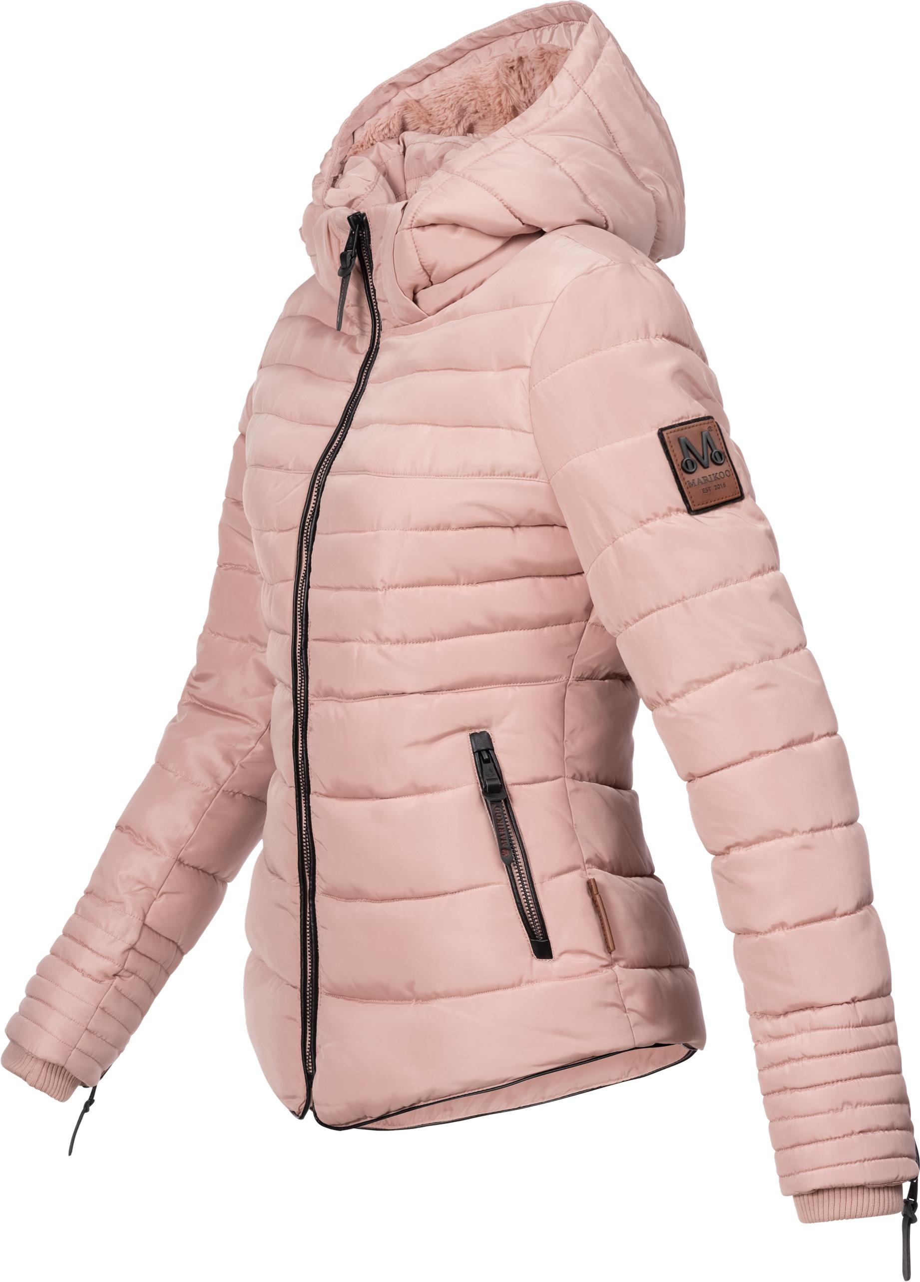 Marikoo Winterjacke »Amber«, mit Kapuze, stylische Steppjacke mit Teddyfutter