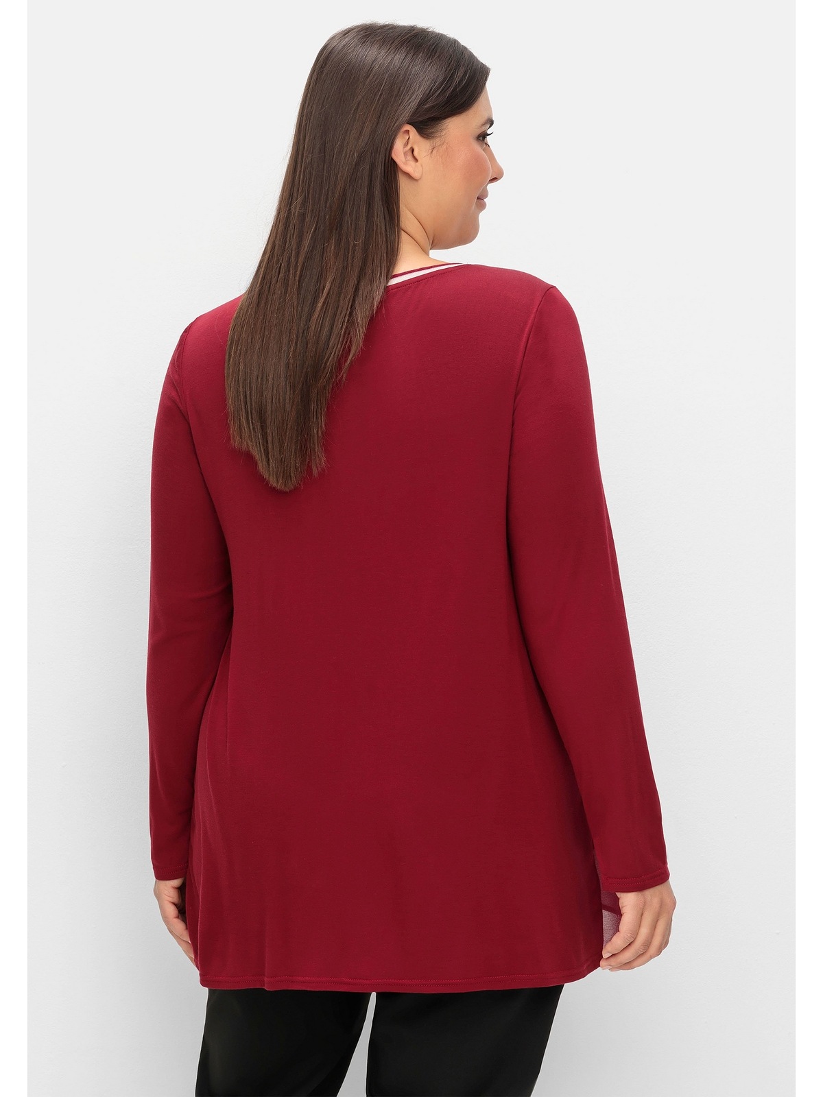 Sheego Longshirt »Große Größen«, mit doppellagigem Vorderteil