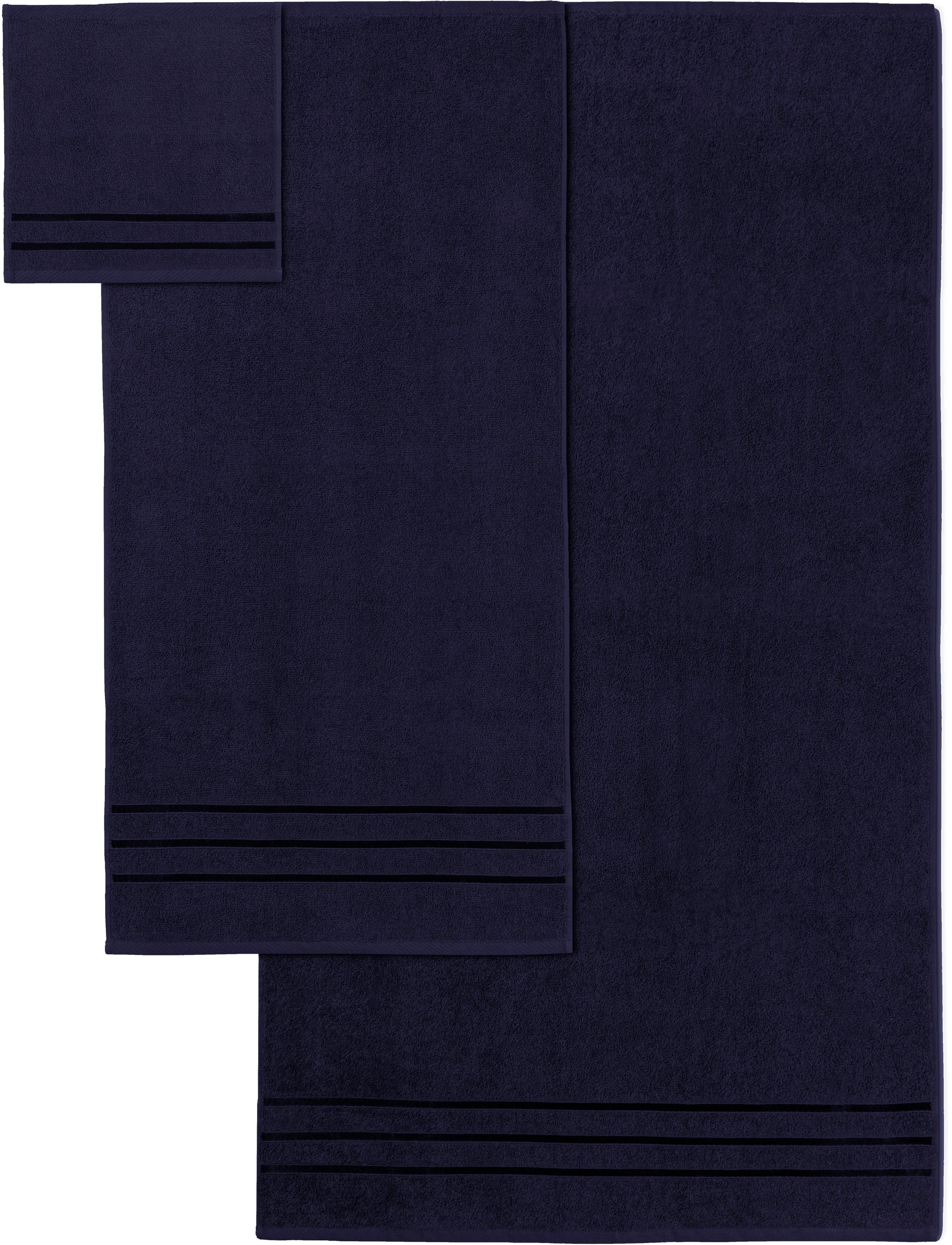 Thumbnail - Bruno Banani Handtuch Set "Clement, Duschtücher, Handtücher, Seiftücher" Set mit dezent glänzender Streifenbordüre, einf...