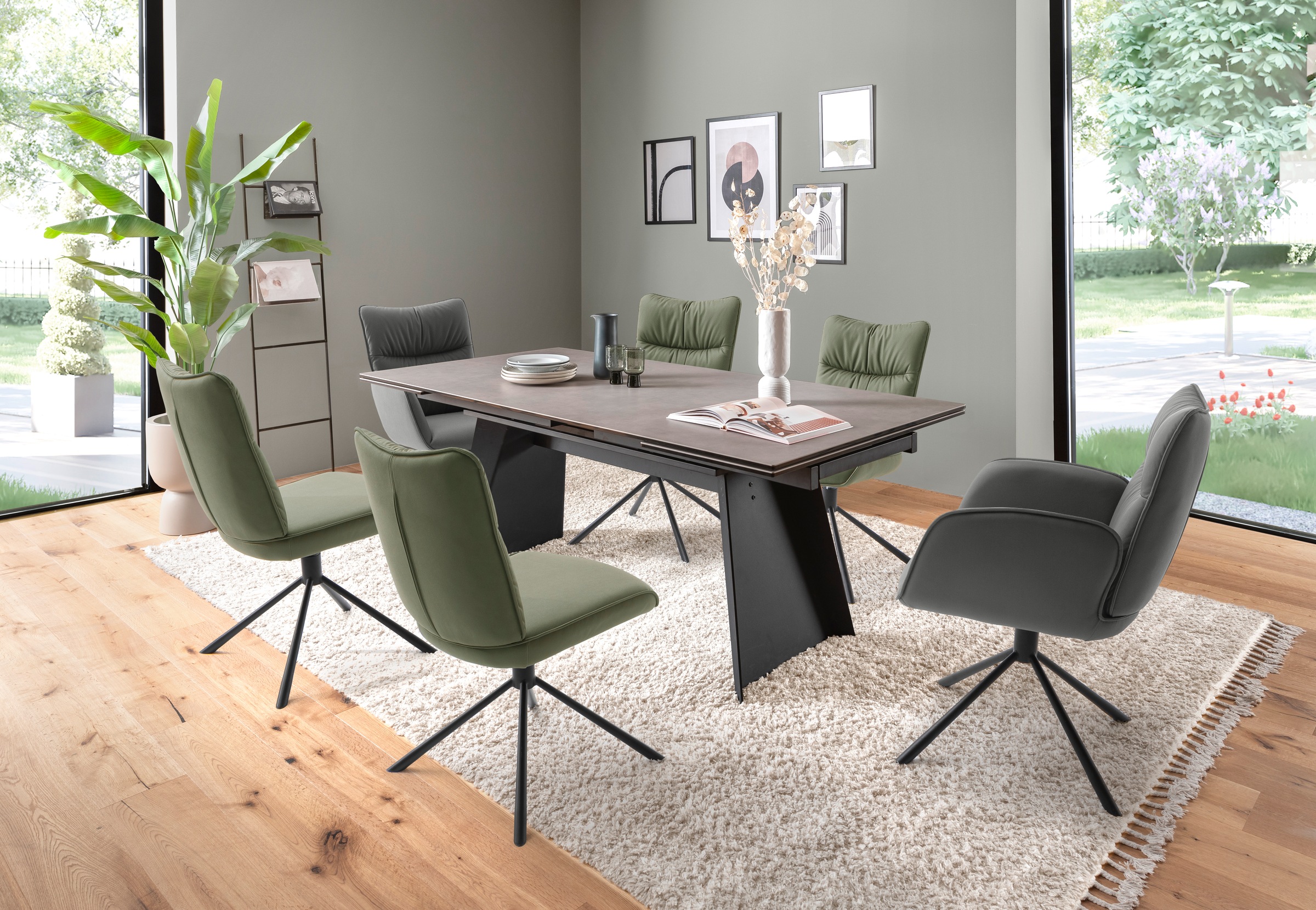 MCA furniture Esstisch "MOLINARA Auzugtisch 200-290cm hellgrau" 1 Stk. tlg. günstig online kaufen
