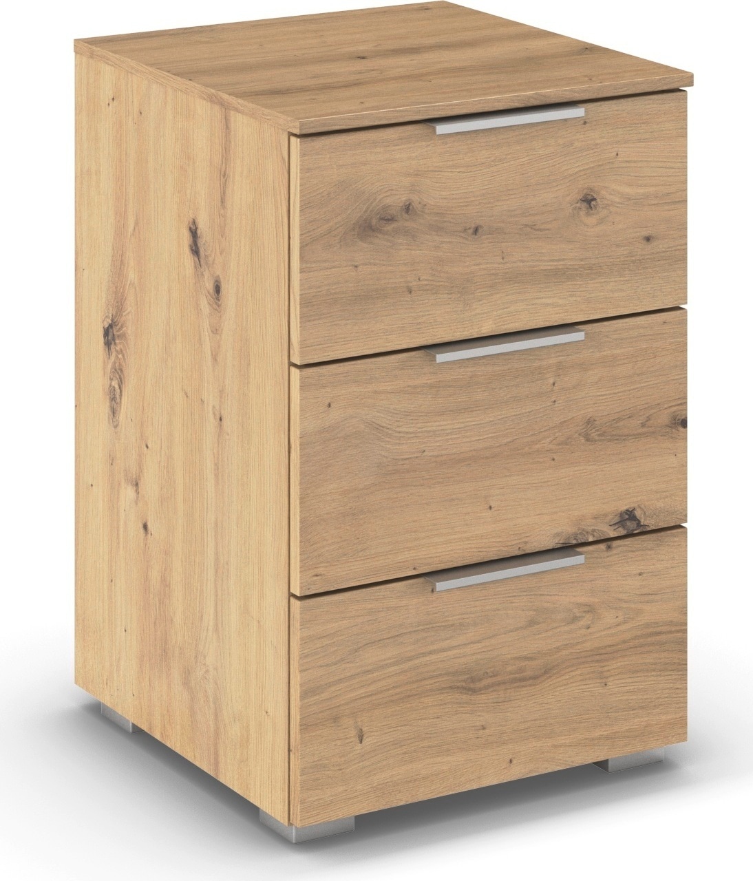 rauch Nachtkommode »Nachttisch Nachtkonsole CORTONA mit Dekor-Front« Breite 40 cm inkl. Soft-Close-Funktion,  mit 3 geräumigen Schubladen, Kantengriff aus Metall MADE IN GERMANY