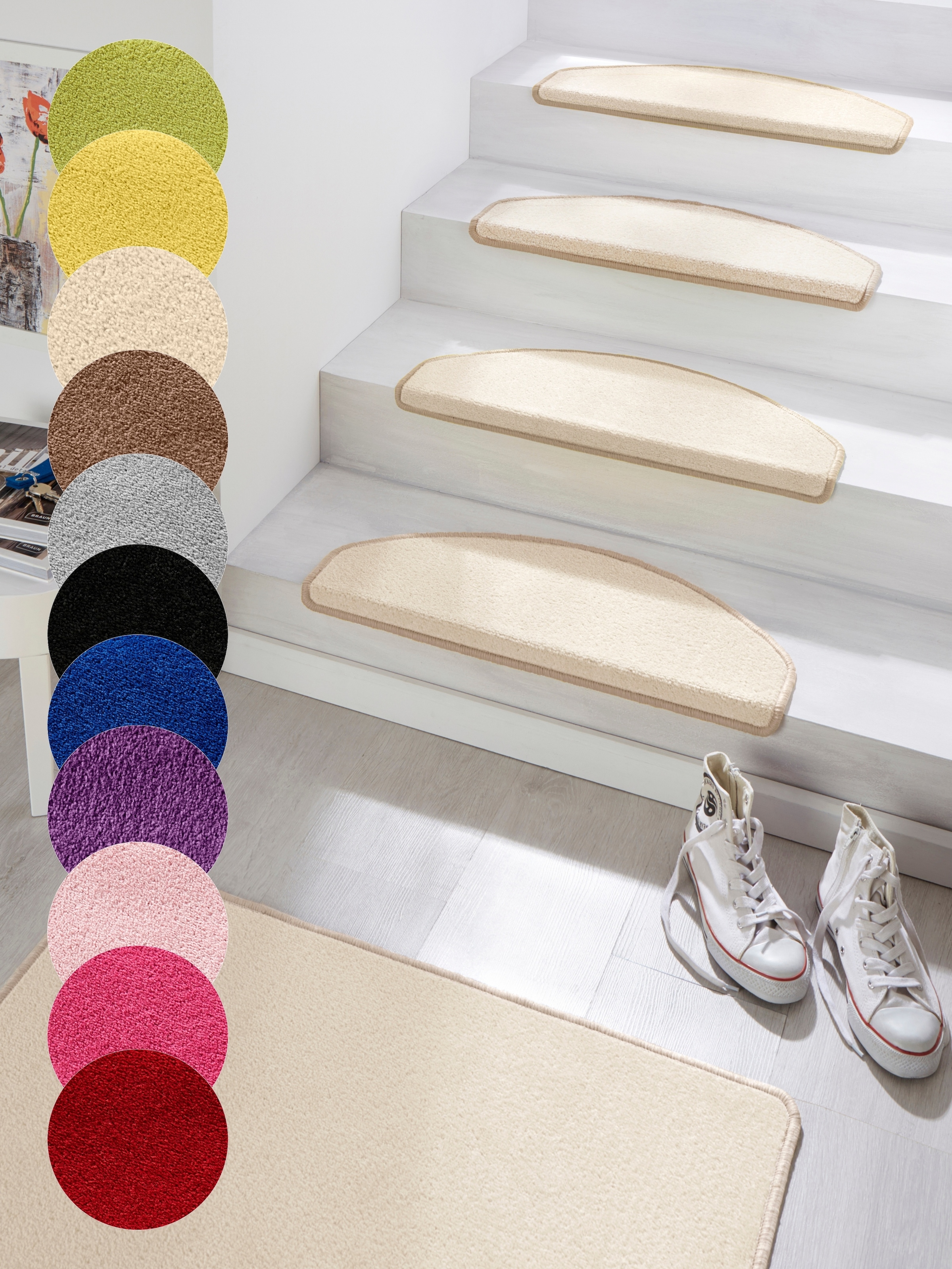 HANSE Home Stufenmatte "Fancy" halbrund 7 mm Höhe 15 Stück, Treppenmatten, günstig online kaufen