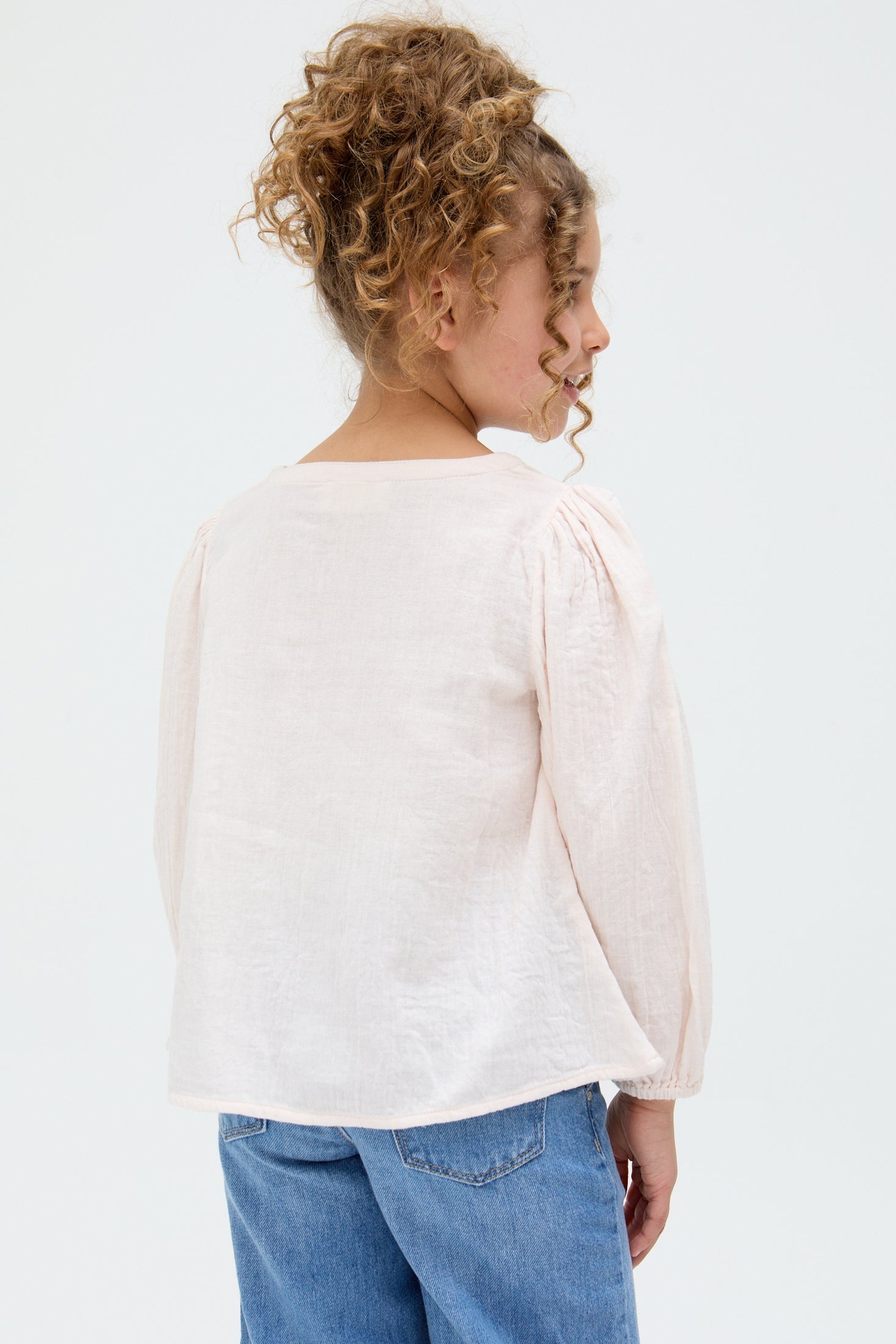 RAFFYA Hemdbluse »Dina V-Neck Embroidered Kids Blouse Mädchen«