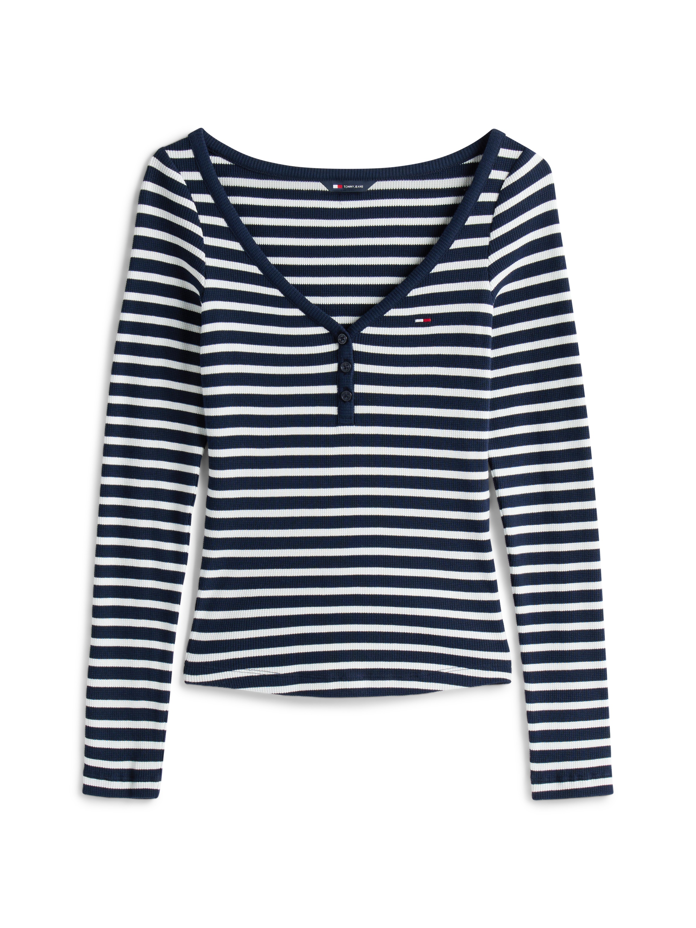 Thumbnail - Tommy Jeans Langarmshirt "TJW SLIM HENLEY WAFFLE LS"