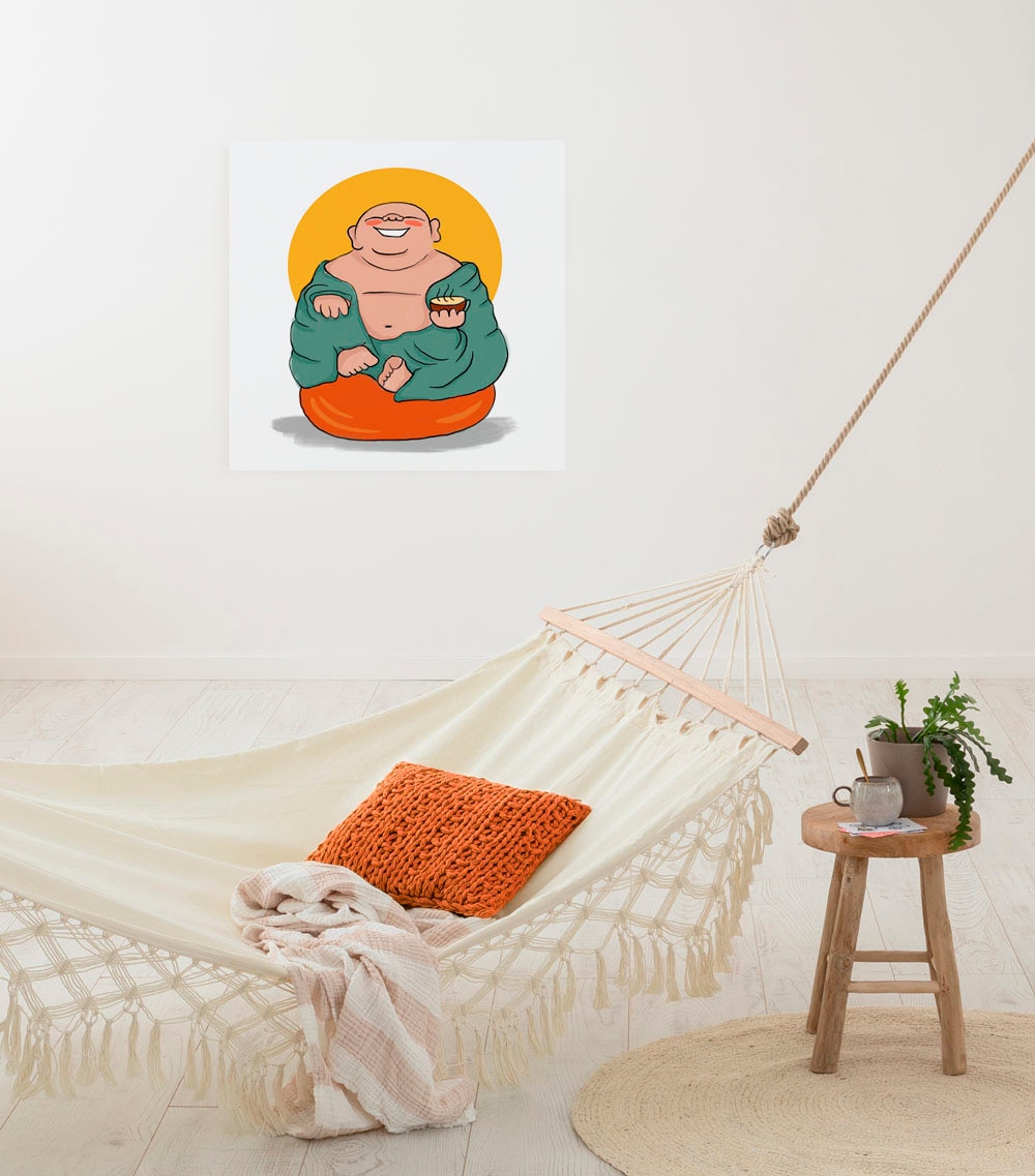 Komar Leinwandbild "Happy Buddy - Größe 60 x 60 cm" Natur 1 Stk. tlg. Keilr günstig online kaufen
