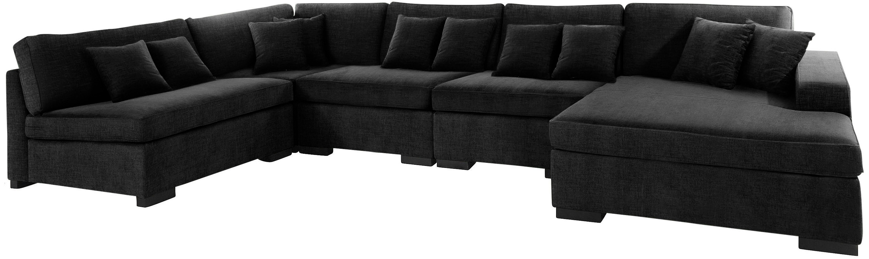 Thumbnail - Home affaire Wohnlandschaft "Skara U-Form", Lounge-Sofa mit Federkernpolsterung, in vielen Bezugsvarianten