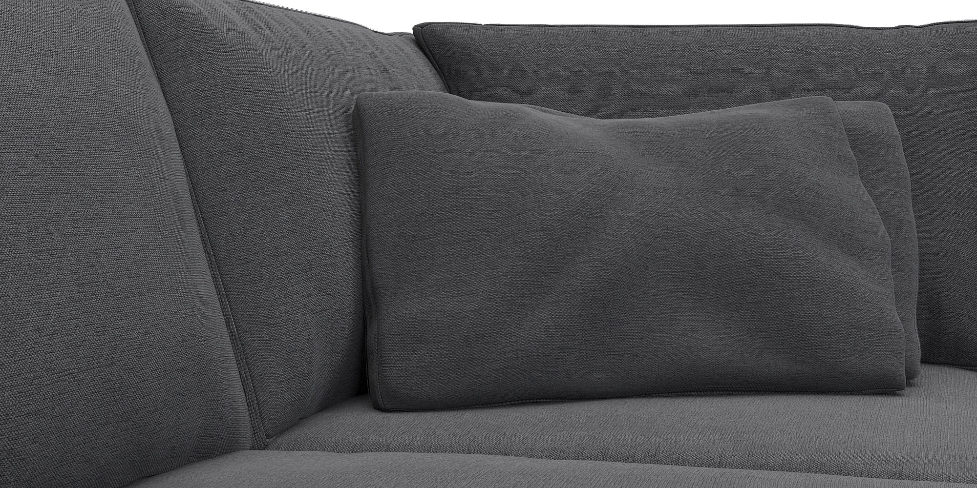 Wohnlandschaft FLEXLUX "Lovane, u-Form, bequem und komfortabel", grau (dervit grau), B:399cm H:84cm T:272cm, 100% Polyester, Sofas, Wohnlandschaft, Weich & anschmiegsam, große Sitztiefe auf Kaltschaum, Dekokissen inkl. 3